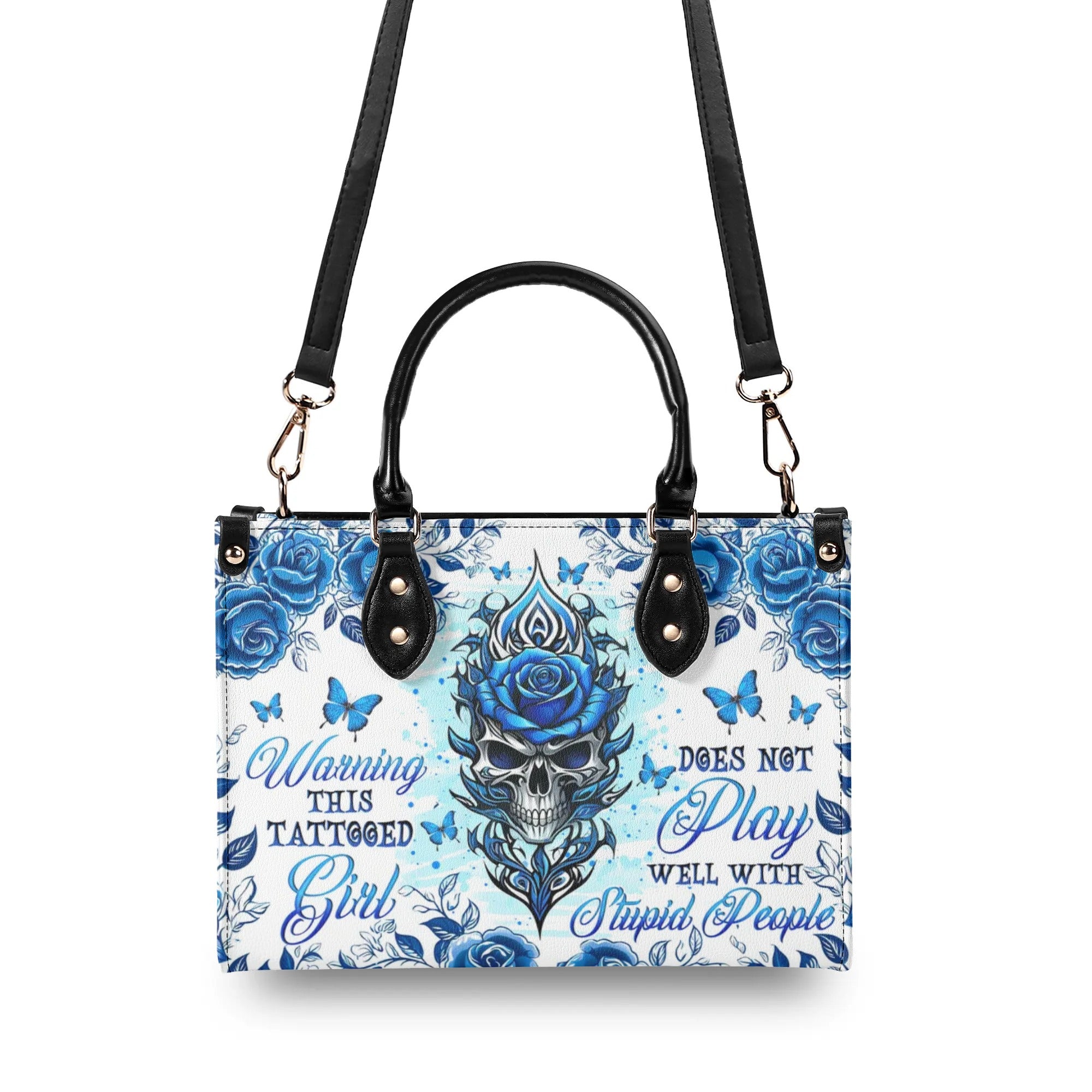 WARNING THIS TATTOOED GIRL LEATHER HANDBAG   - TLNO0210248