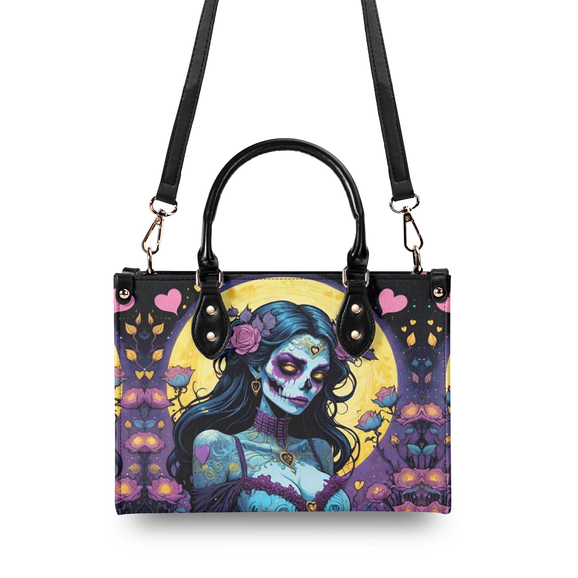 SUGAR SKULL LADY LEATHER HANDBAG - YHLT2012244