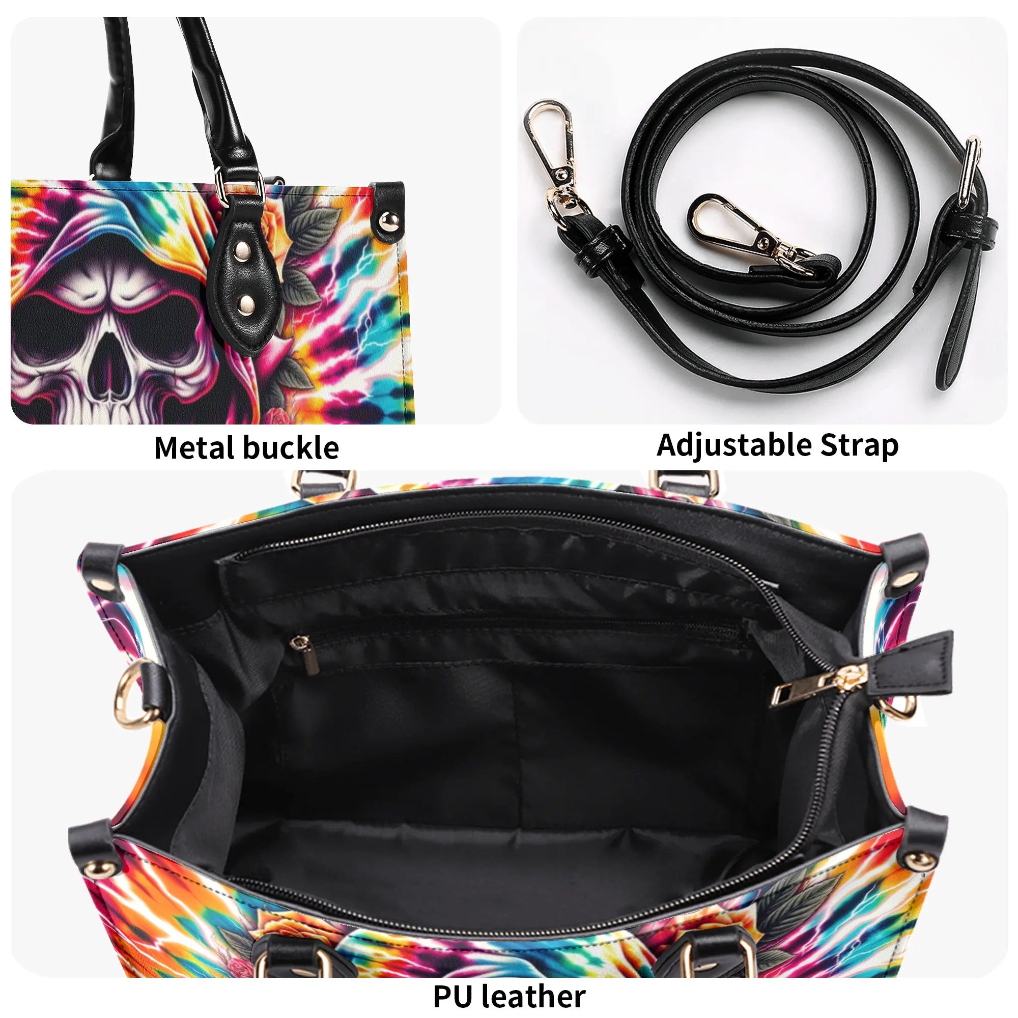 REAPER ROSE TIE DYE LEATHER HANDBAG - TLNZ0107242