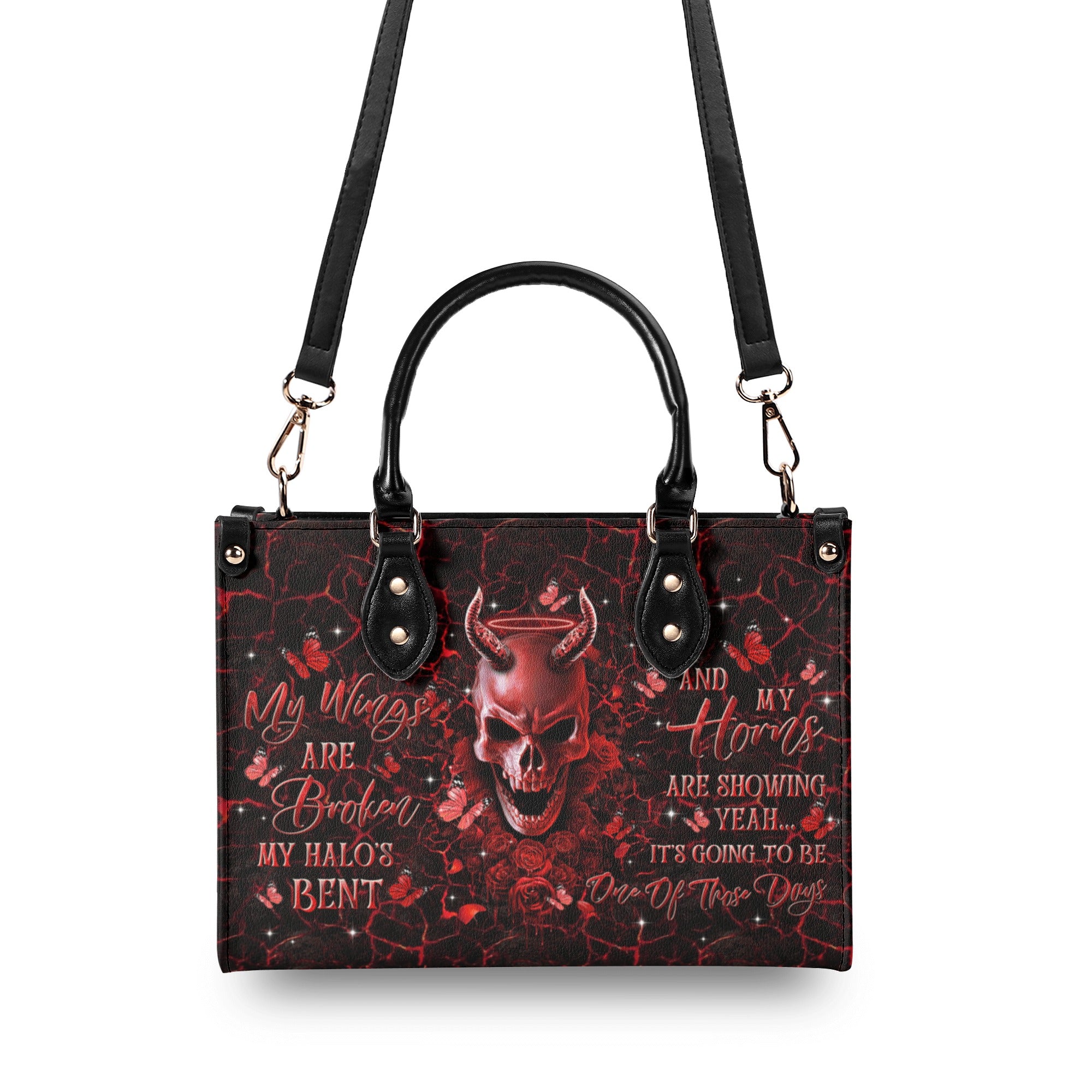 IT'S GOING TO BE ONE OF THOSE DAYS SKULL LEATHER HANDBAG  - TLTR3010247