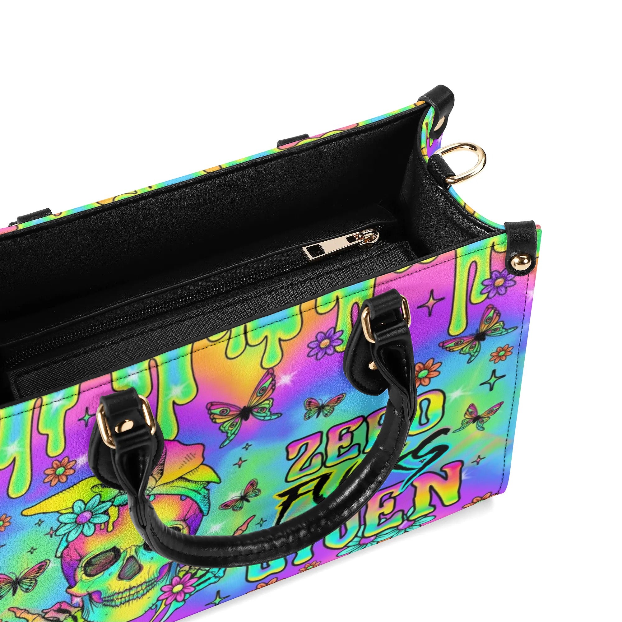 ZERO F GIVEN SKULL TIE DYE LEATHER HANDBAG - TLNO2607244