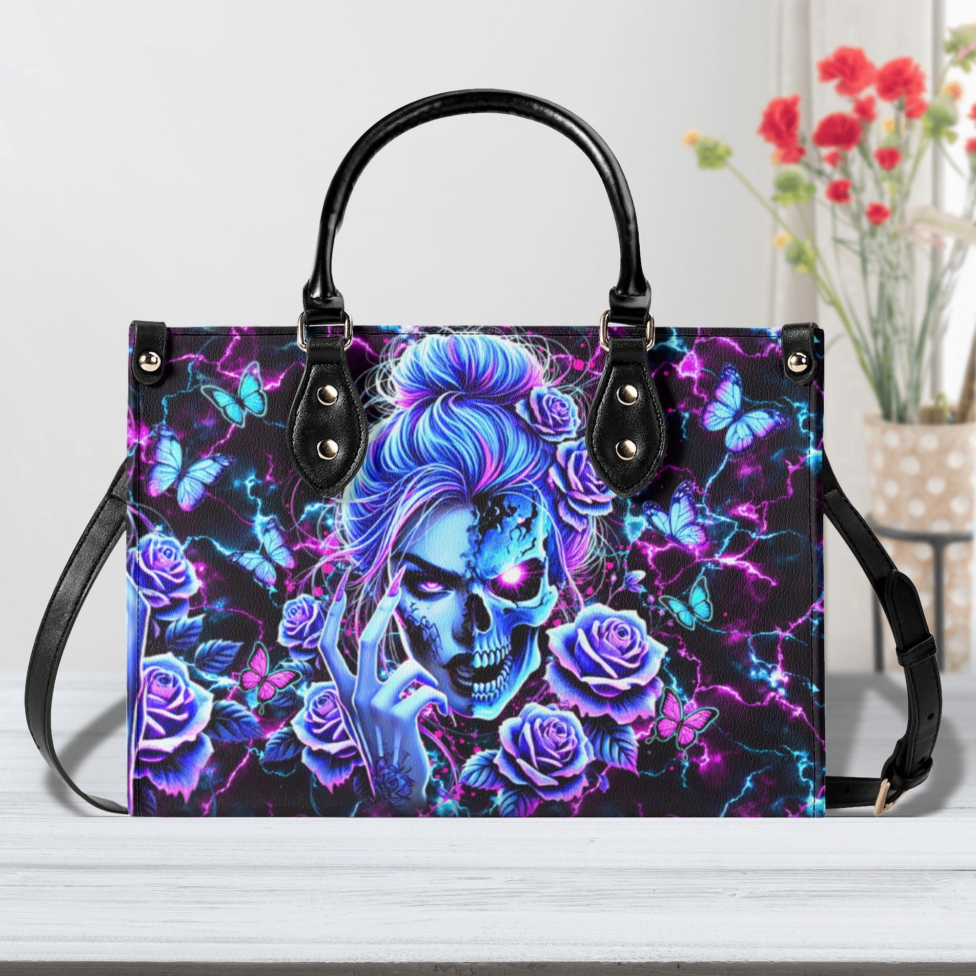 SKULL LADY LEATHER HANDBAG - YHDU2412244