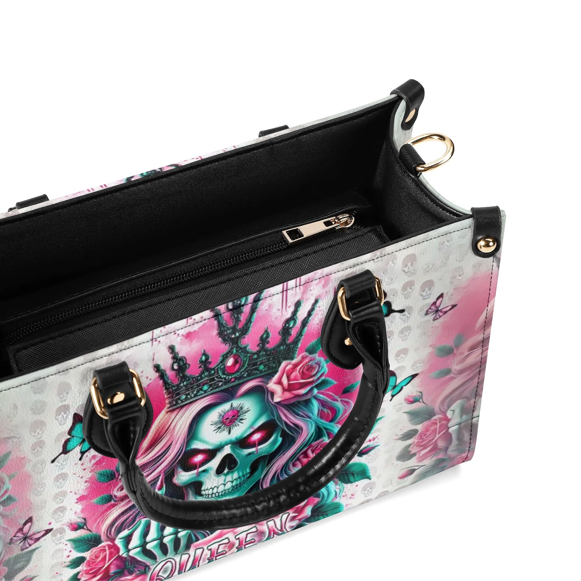 SKULL QUEEN LEATHER HANDBAG - TLPQ2106244