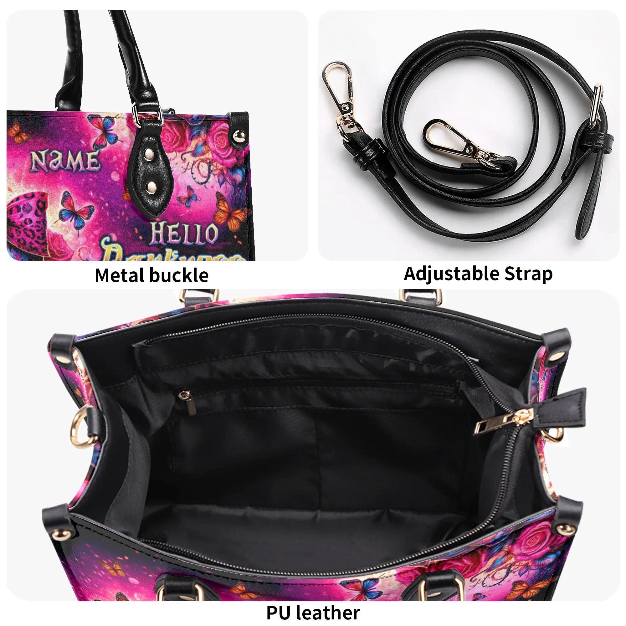 HELLO DARKNESS MY OLD FRIEND SUGAR SKULL LEATHER HANDBAG - TLTW0306241