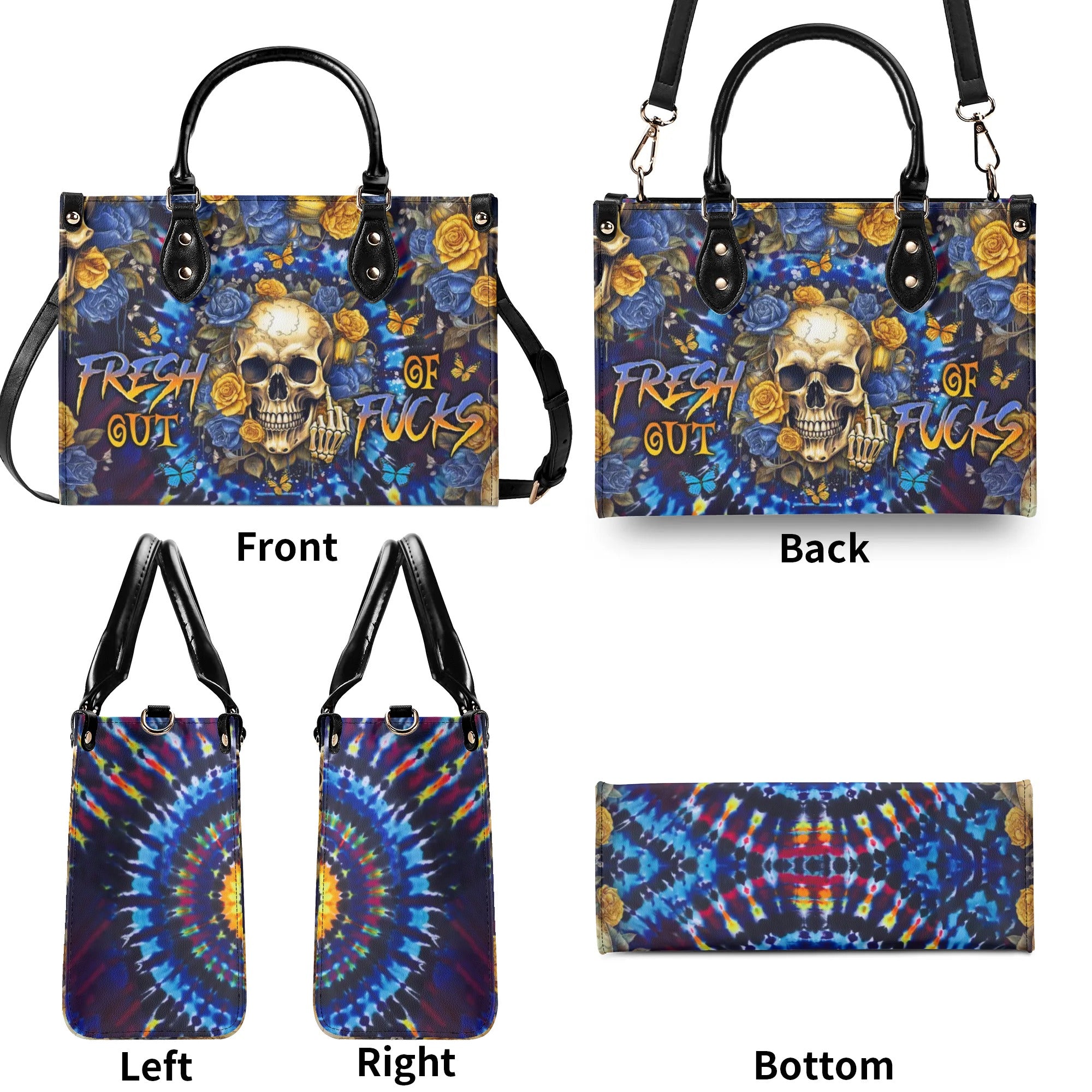 FRESH OUT OF F TIE DYE SKULL LEATHER HANDBAG - TLNO0207245