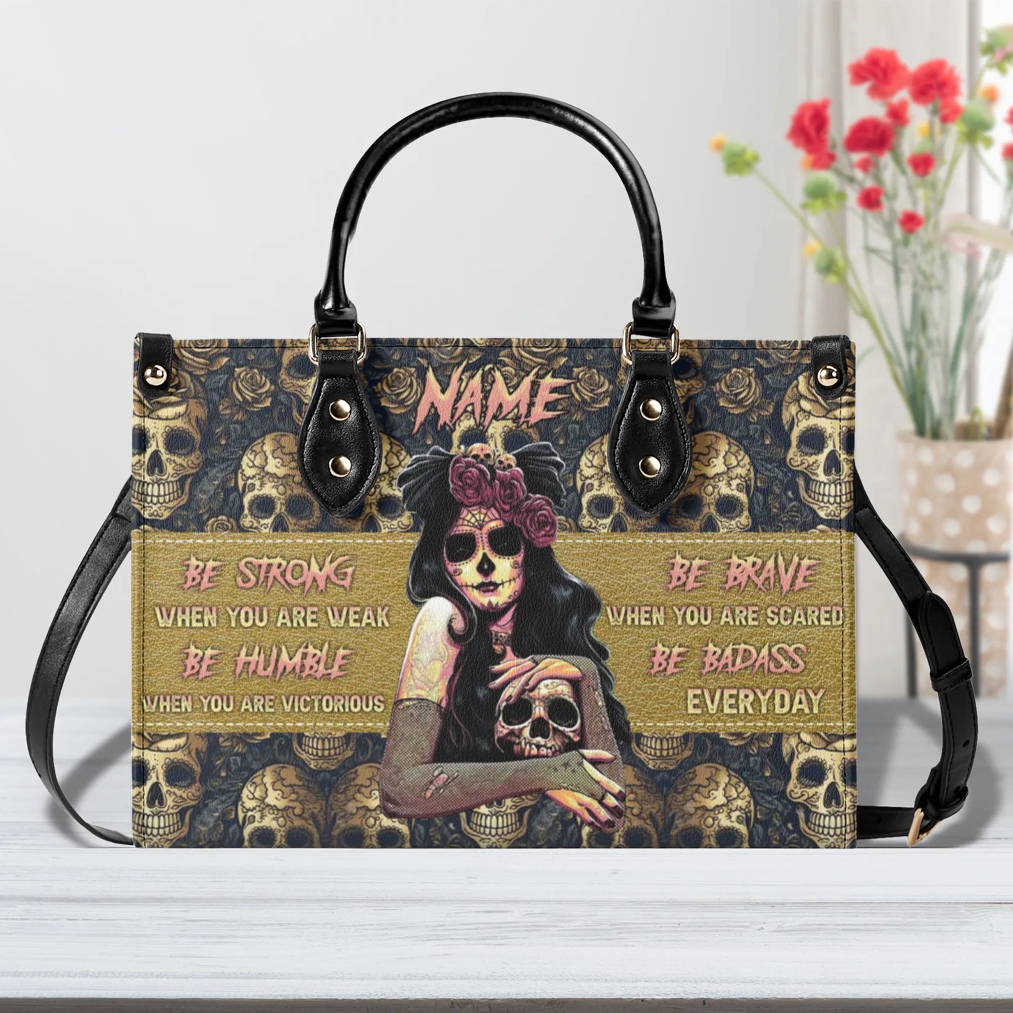 BE STRONG WHEN YOU ARE WEAK LEATHER HANDBAG - TLNZ0506244