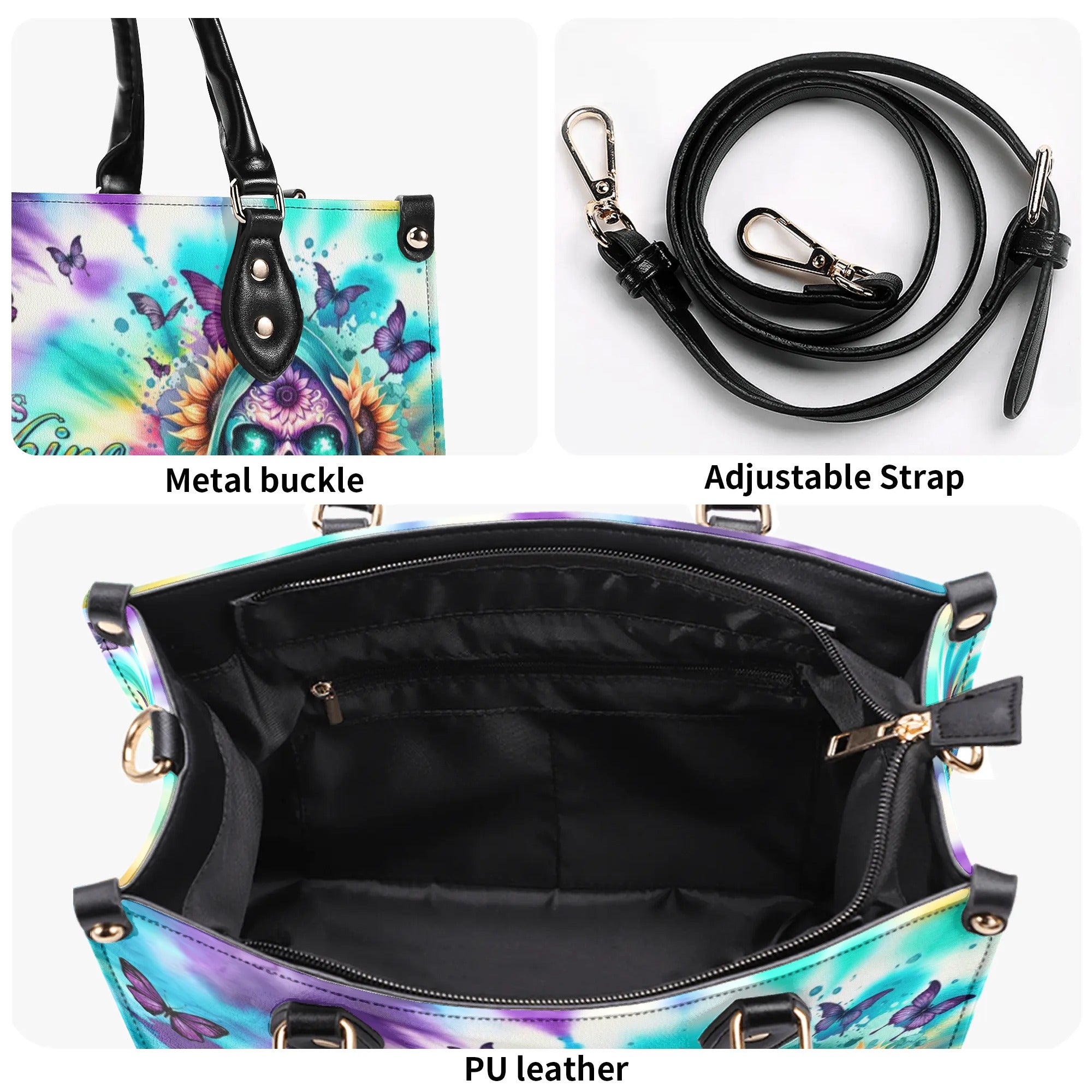 SHE IS SUNSHINE REAPER SUNFLOWER TIE DYE LEATHER HANDBAG - TLTR0307241