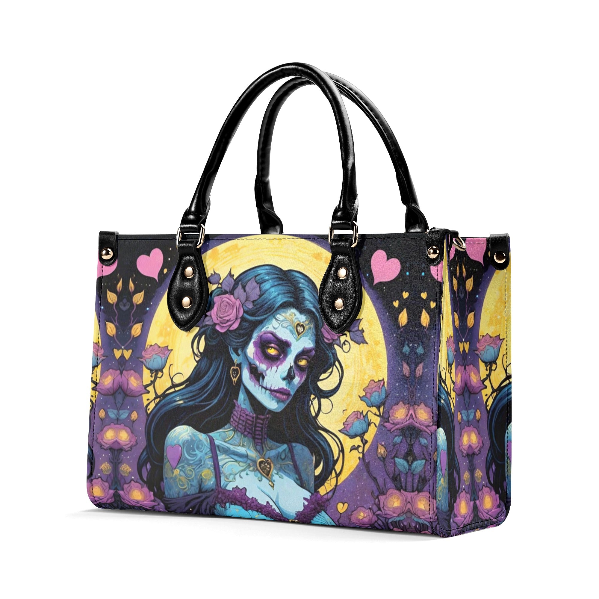 SUGAR SKULL LADY LEATHER HANDBAG - YHLT2012244