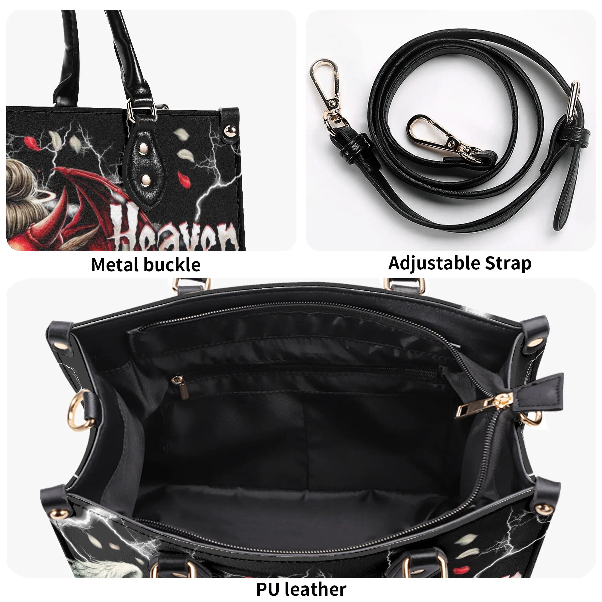 HEAVEN DON'T WANT ME LEATHER HANDBAG - TYTD2407241