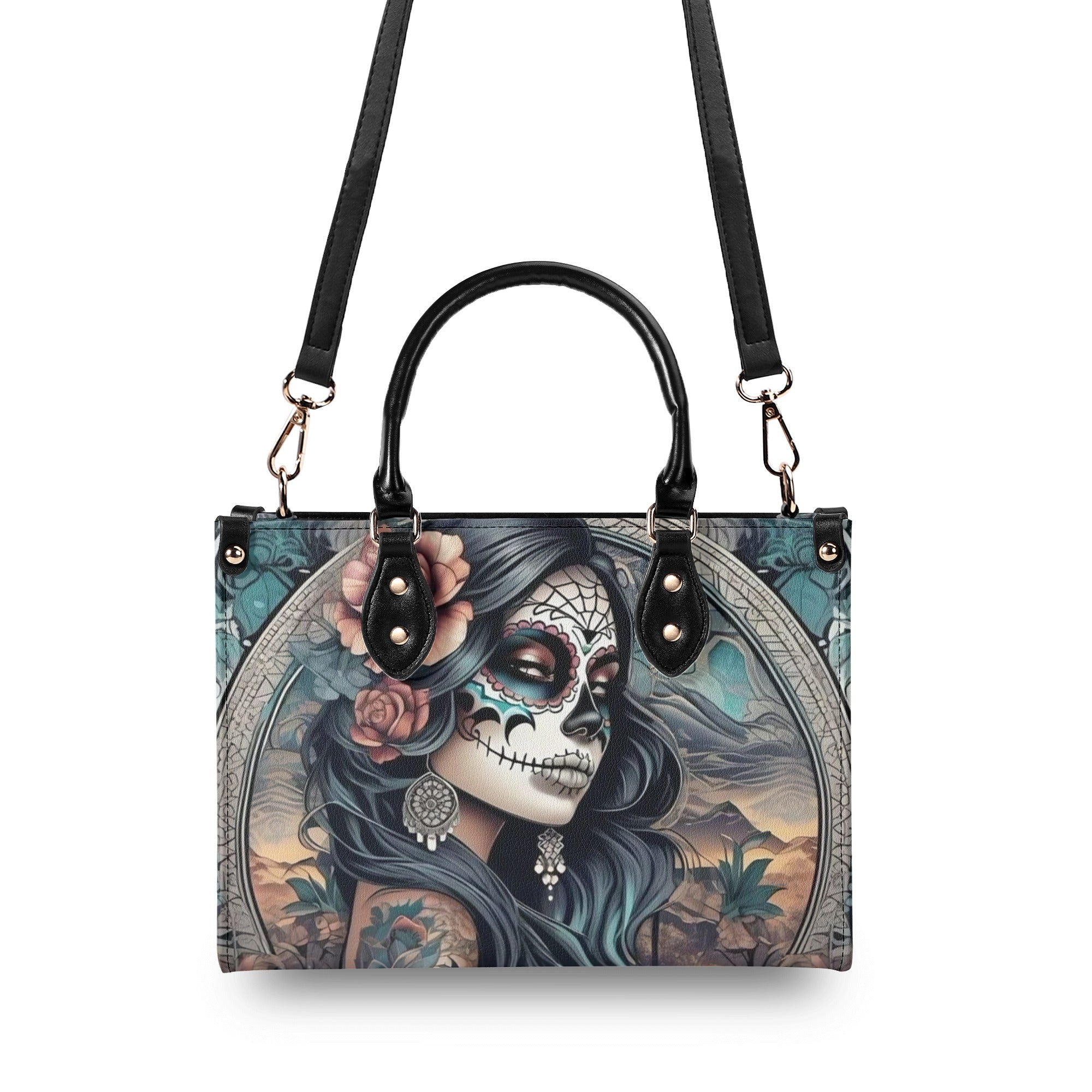 SUGAR SKULL LADY LEATHER HANDBAG - YHLN1912244