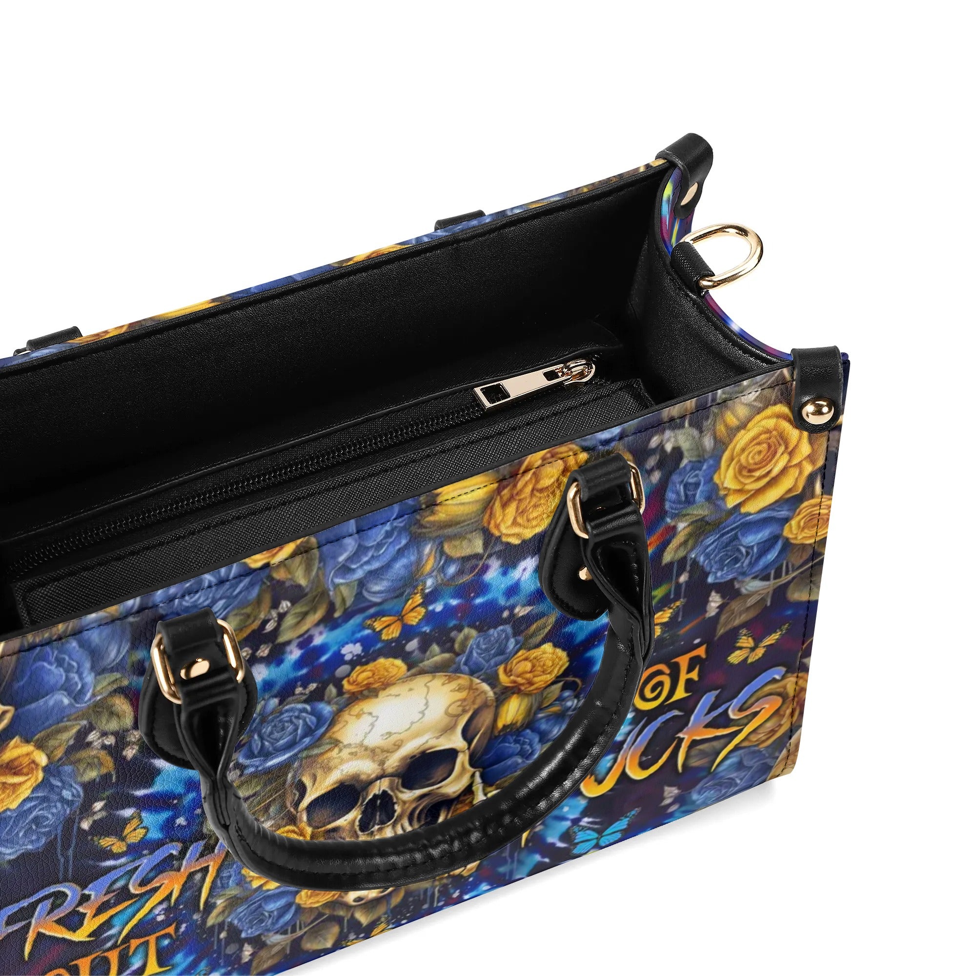 FRESH OUT OF F TIE DYE SKULL LEATHER HANDBAG - TLNO0207245