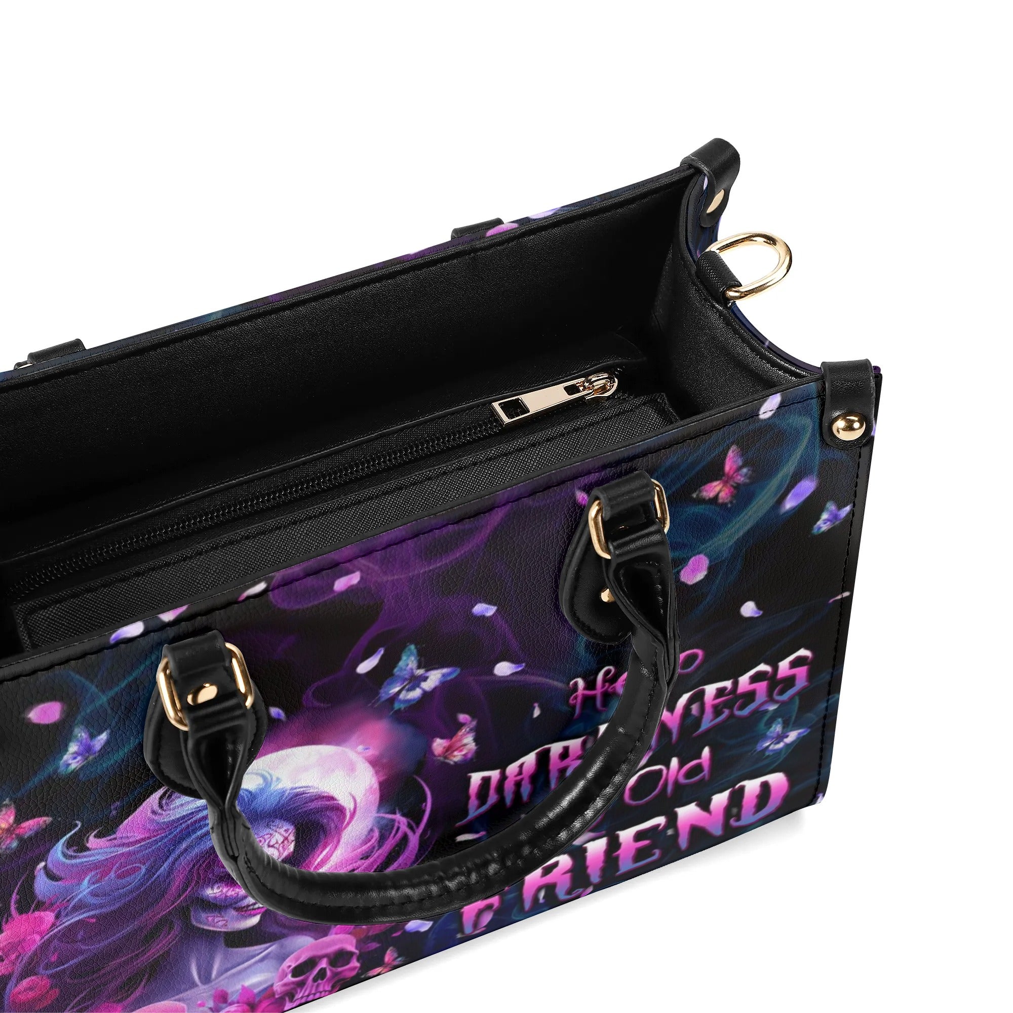 HELLO DARKNESS MY OLD FRIEND LEATHER HANDBAG - TLPQ1406242