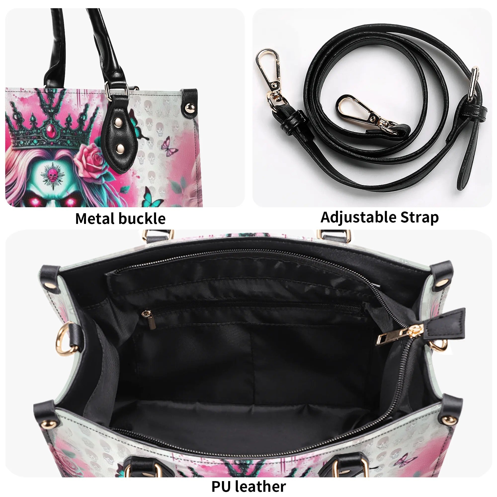 SKULL QUEEN LEATHER HANDBAG - TLPQ2106244