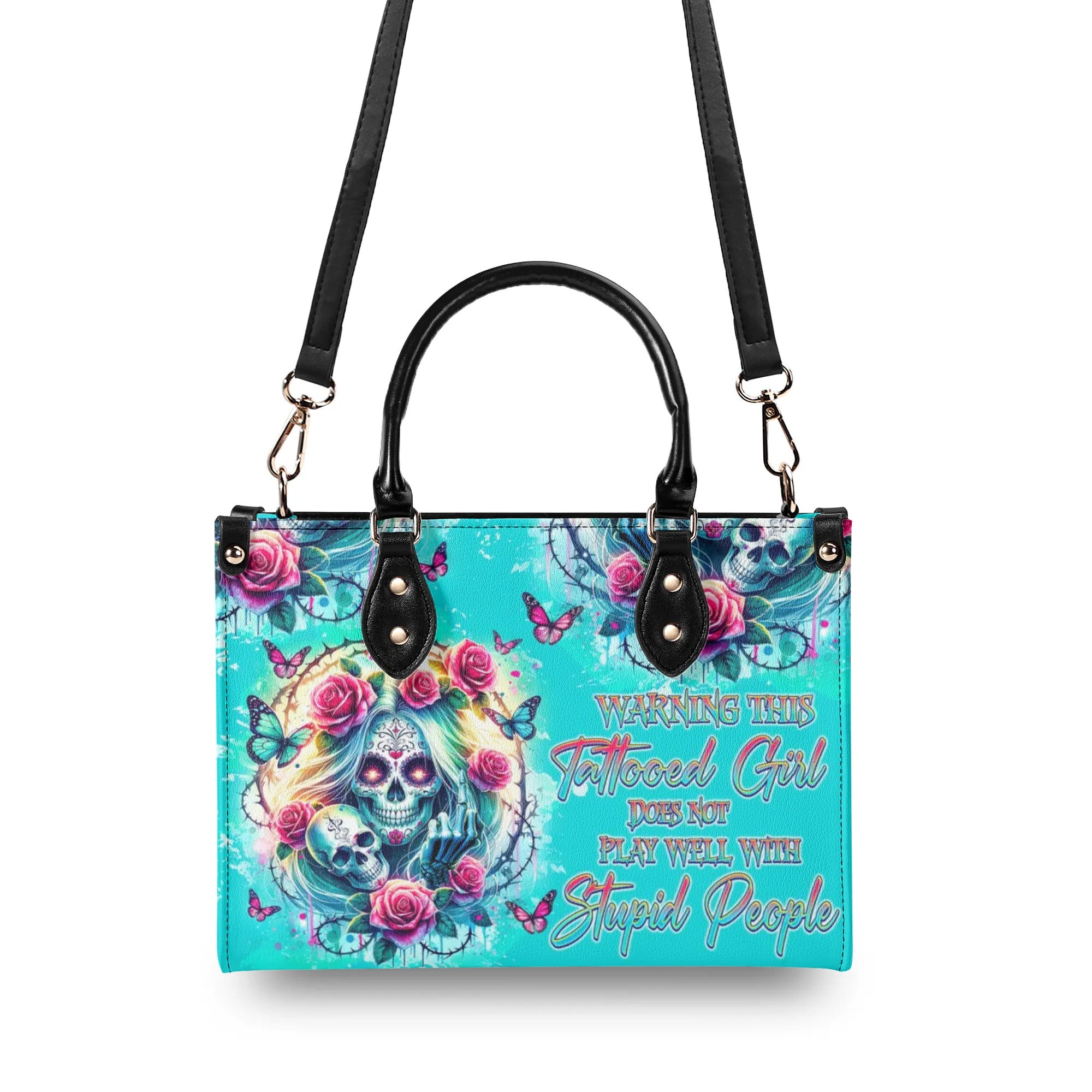 WARNING THIS TATTOOED GIRL LEATHER HANDBAG - TLNZ1106245