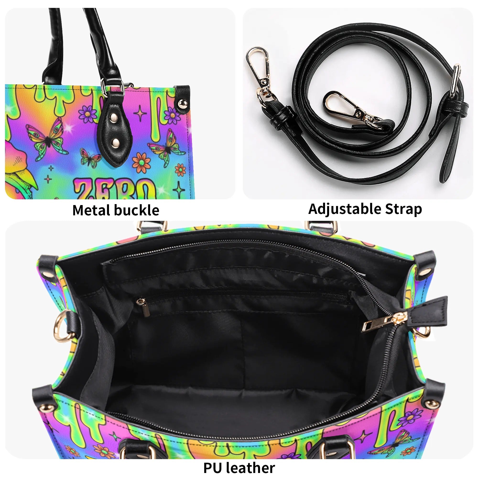 ZERO F GIVEN SKULL TIE DYE LEATHER HANDBAG - TLNO2607244