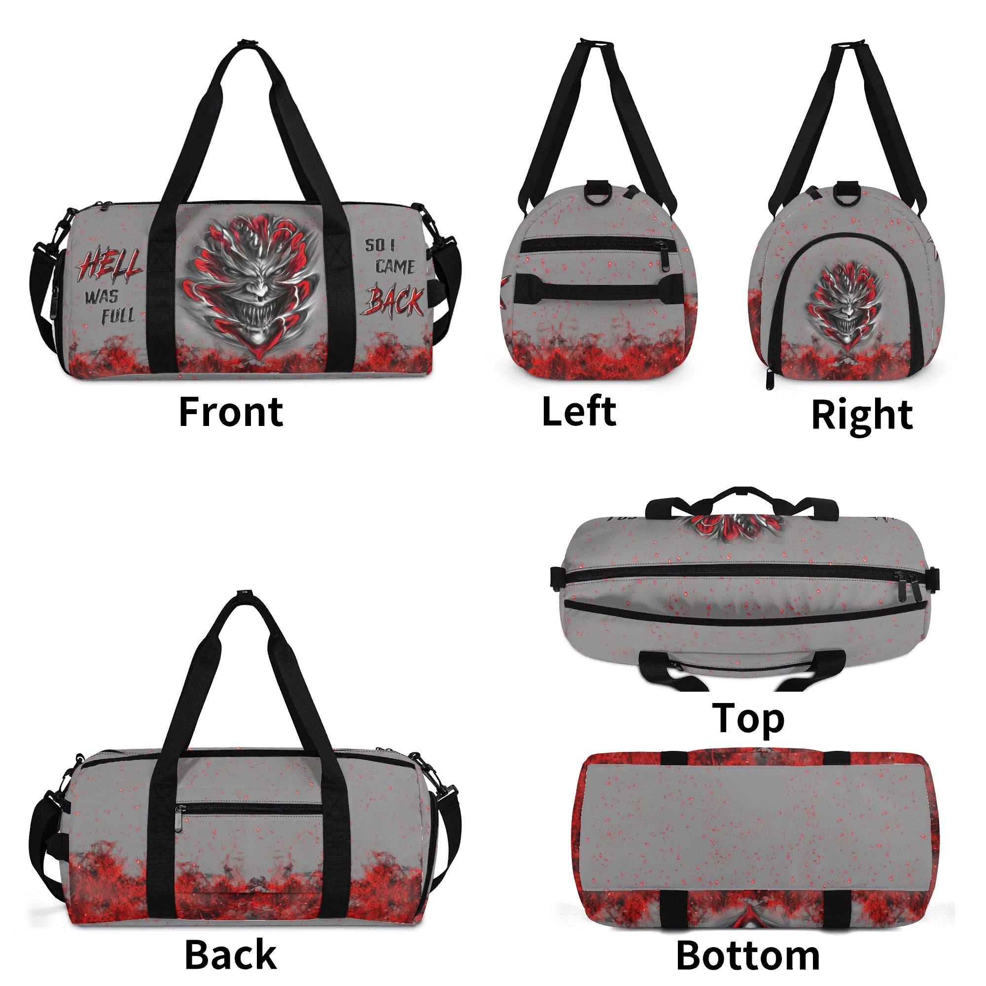 HELL WAS FULL SO I CAME BACK DEMON SKULL TRAVEL BAG - YHLN1208254