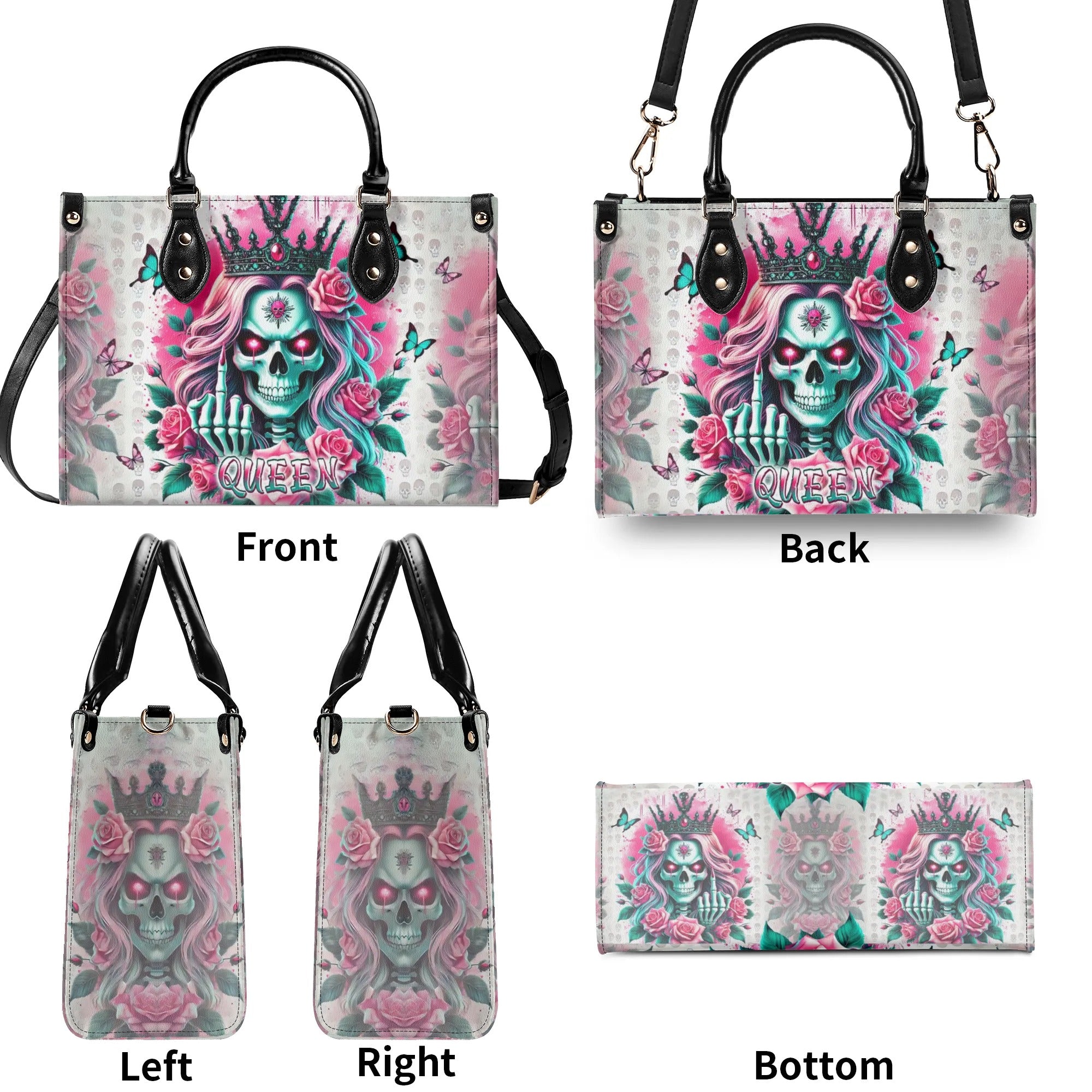 SKULL QUEEN LEATHER HANDBAG - TLPQ2106244