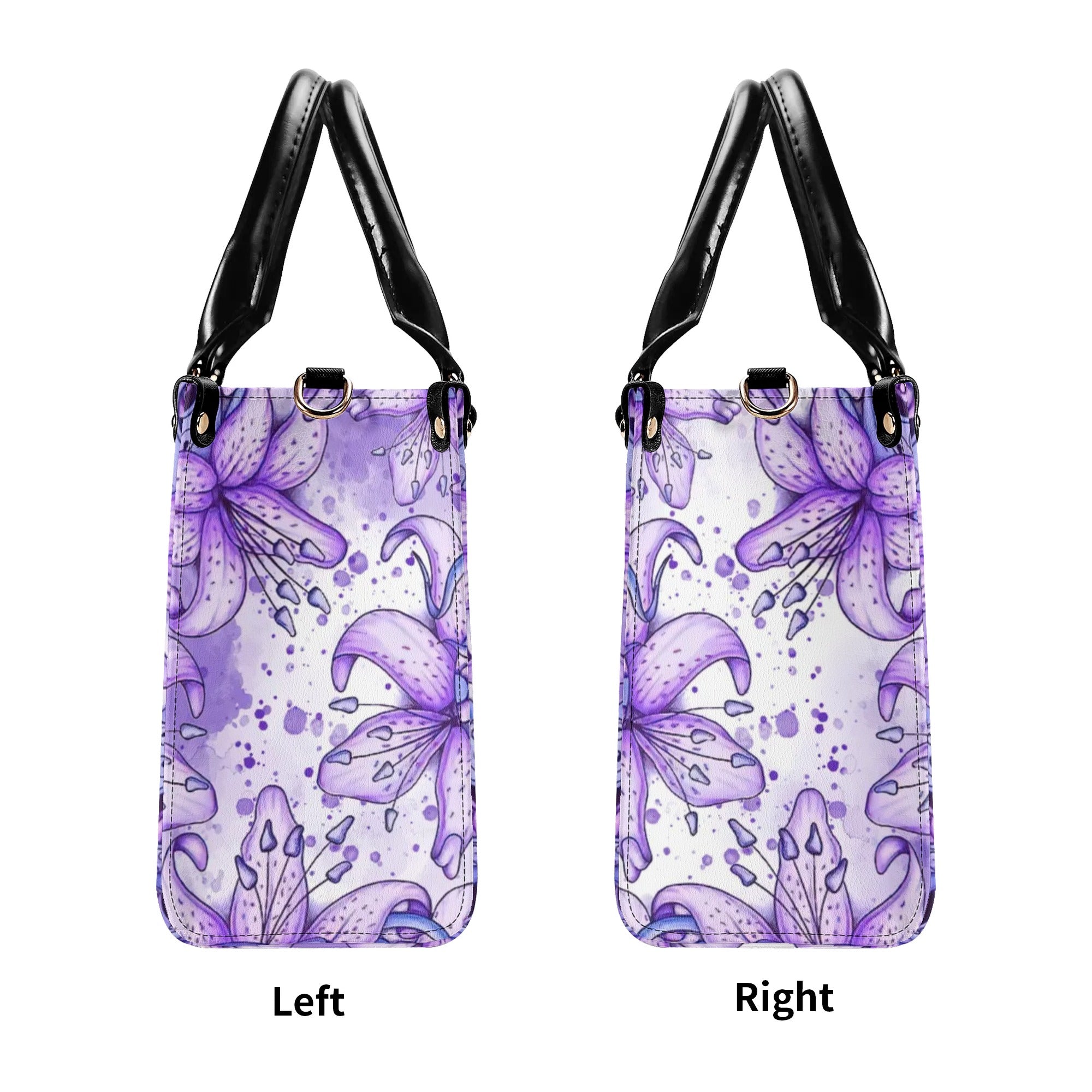 SKULL LILY PURPLE LEATHER HANDBAG - TLNT1907244