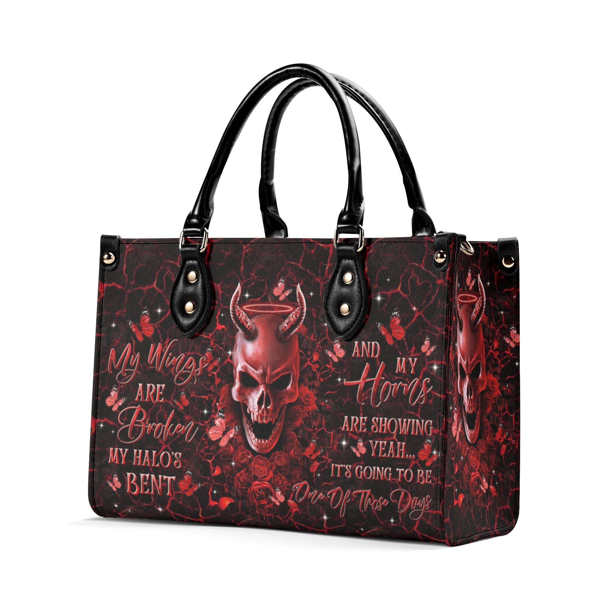 IT'S GOING TO BE ONE OF THOSE DAYS SKULL LEATHER HANDBAG  - TLTR3010247