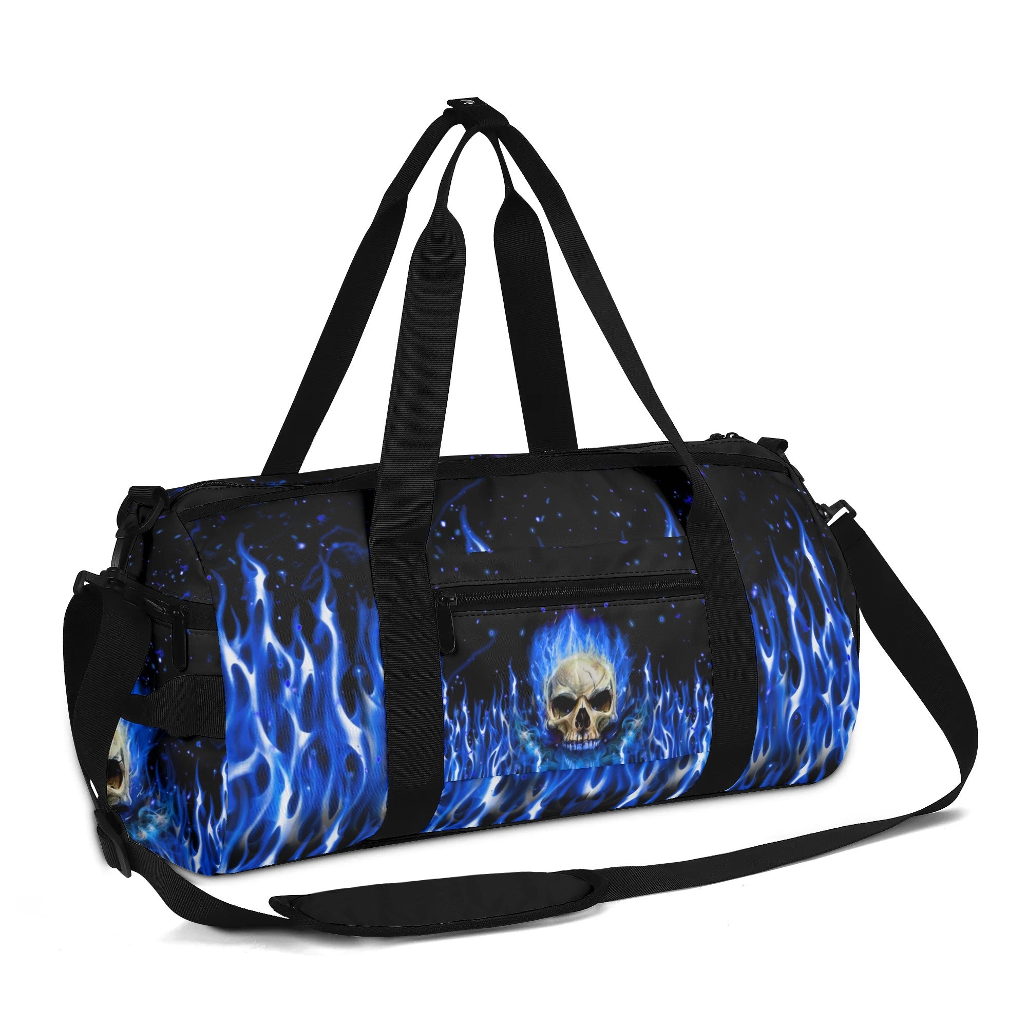 BLUE FIRE SKULL TRAVEL BAG - YHHG1208254