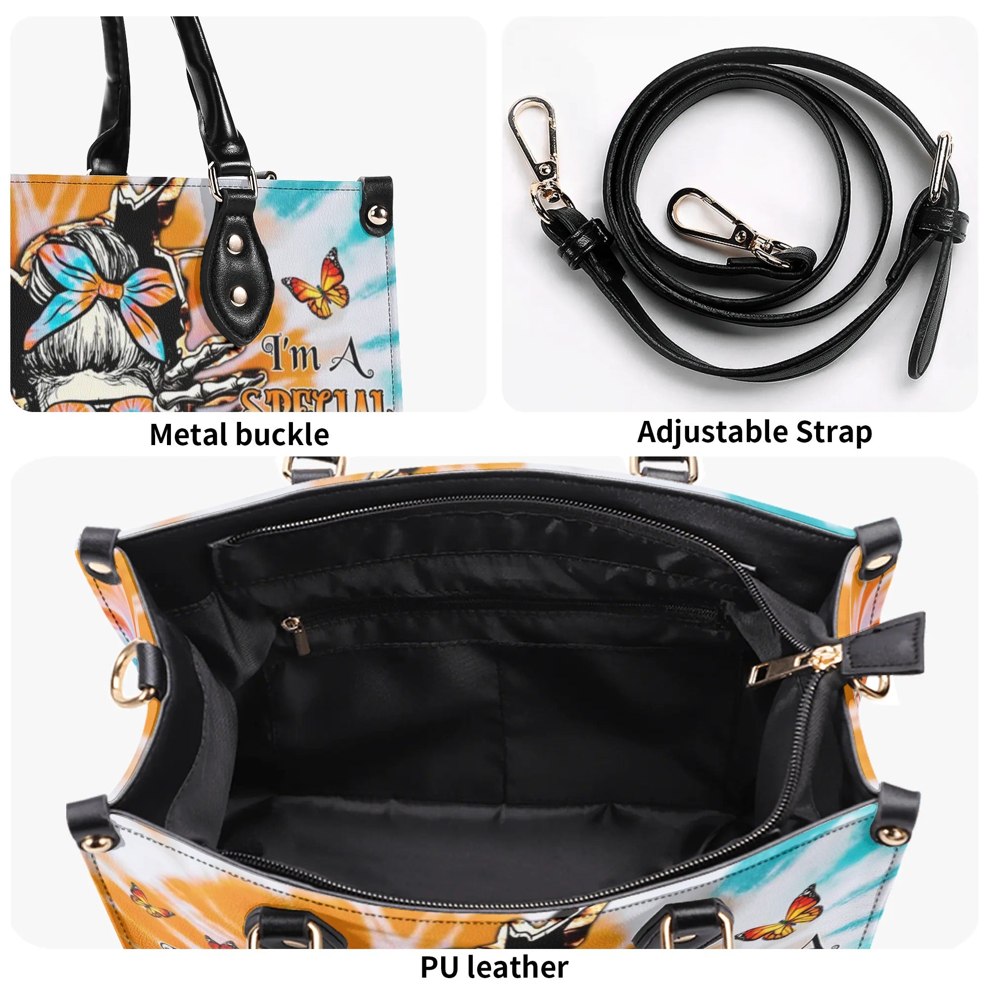 DON'T TRY TO FIGURE ME OUT TIE DYE MESSY BUN LEATHER HANDBAG - TLTW1307241