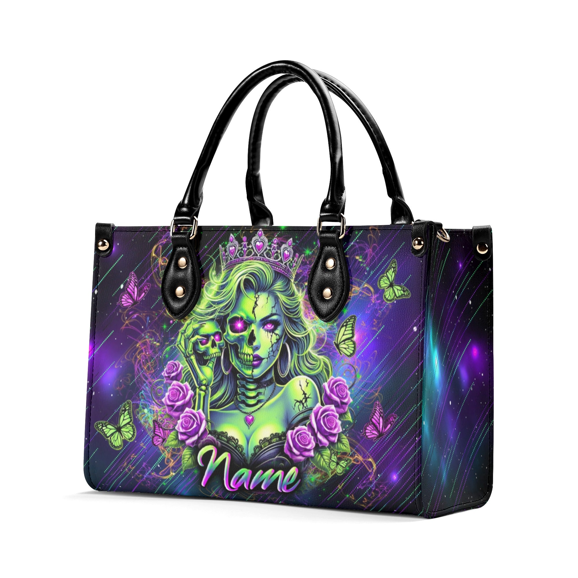 SKULL LADY QUEEN LEATHER HANDBAG - YHLN2312244