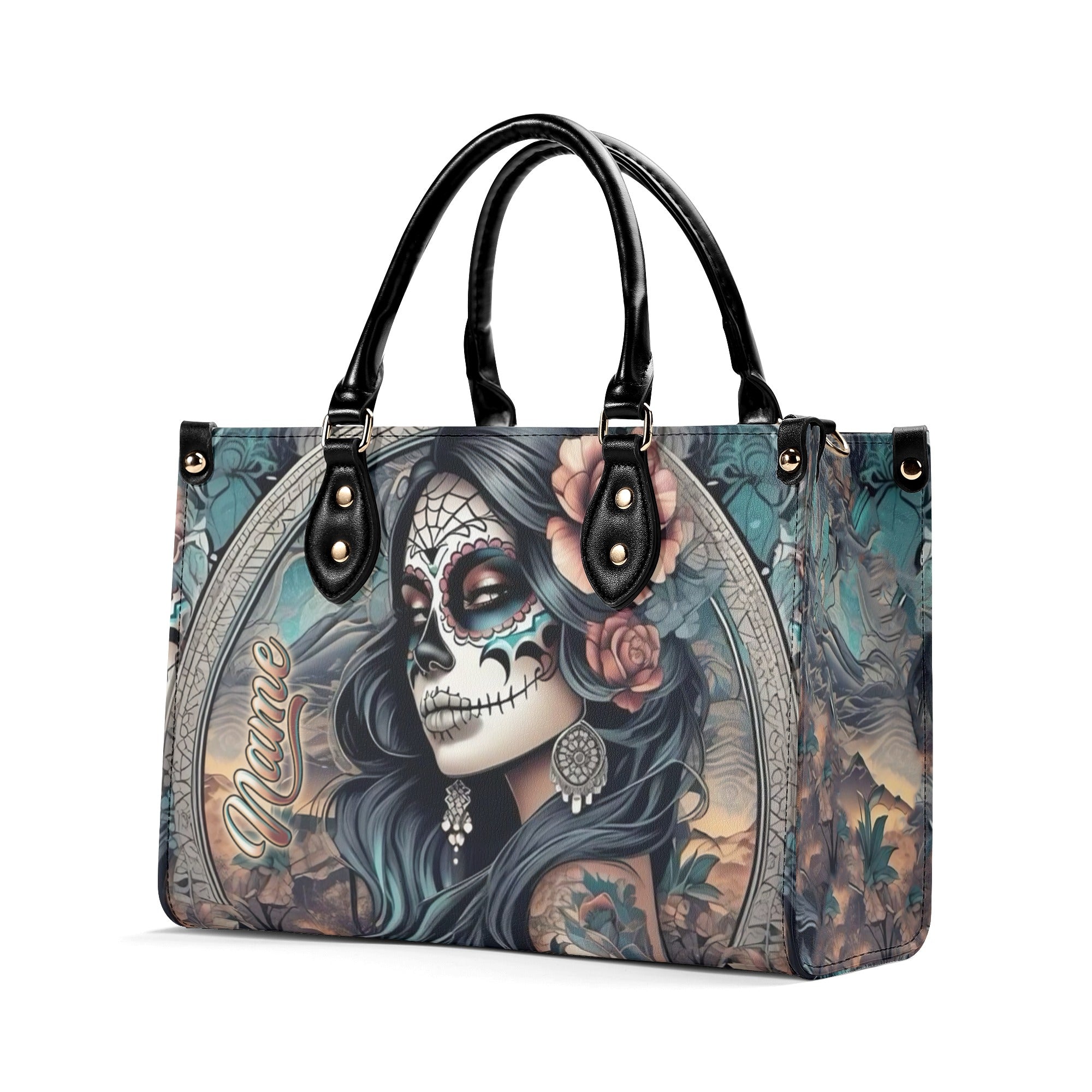 SUGAR SKULL LADY LEATHER HANDBAG - YHLN1912244