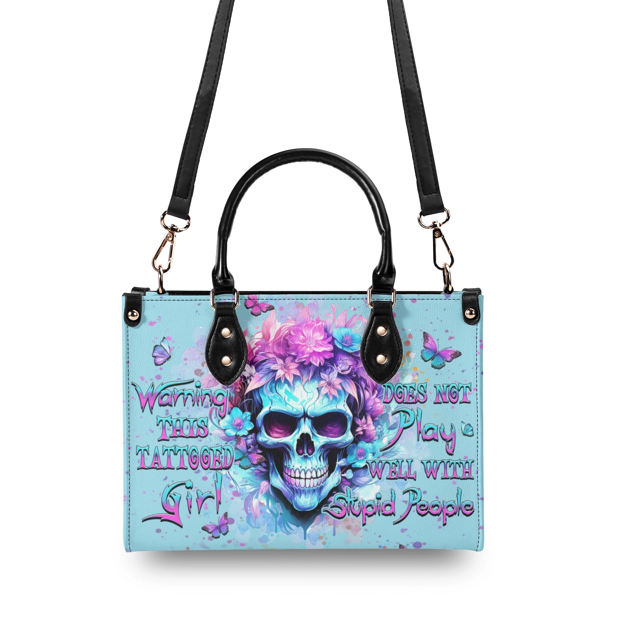 WARNING THIS TATTOOED GIRL LEATHER HANDBAG - YHHN2810244