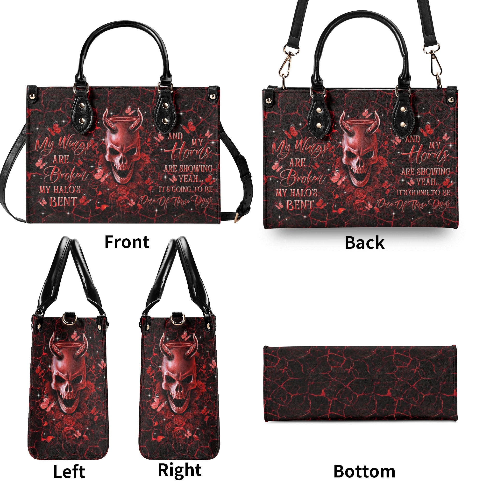 IT'S GOING TO BE ONE OF THOSE DAYS SKULL LEATHER HANDBAG  - TLTR3010247