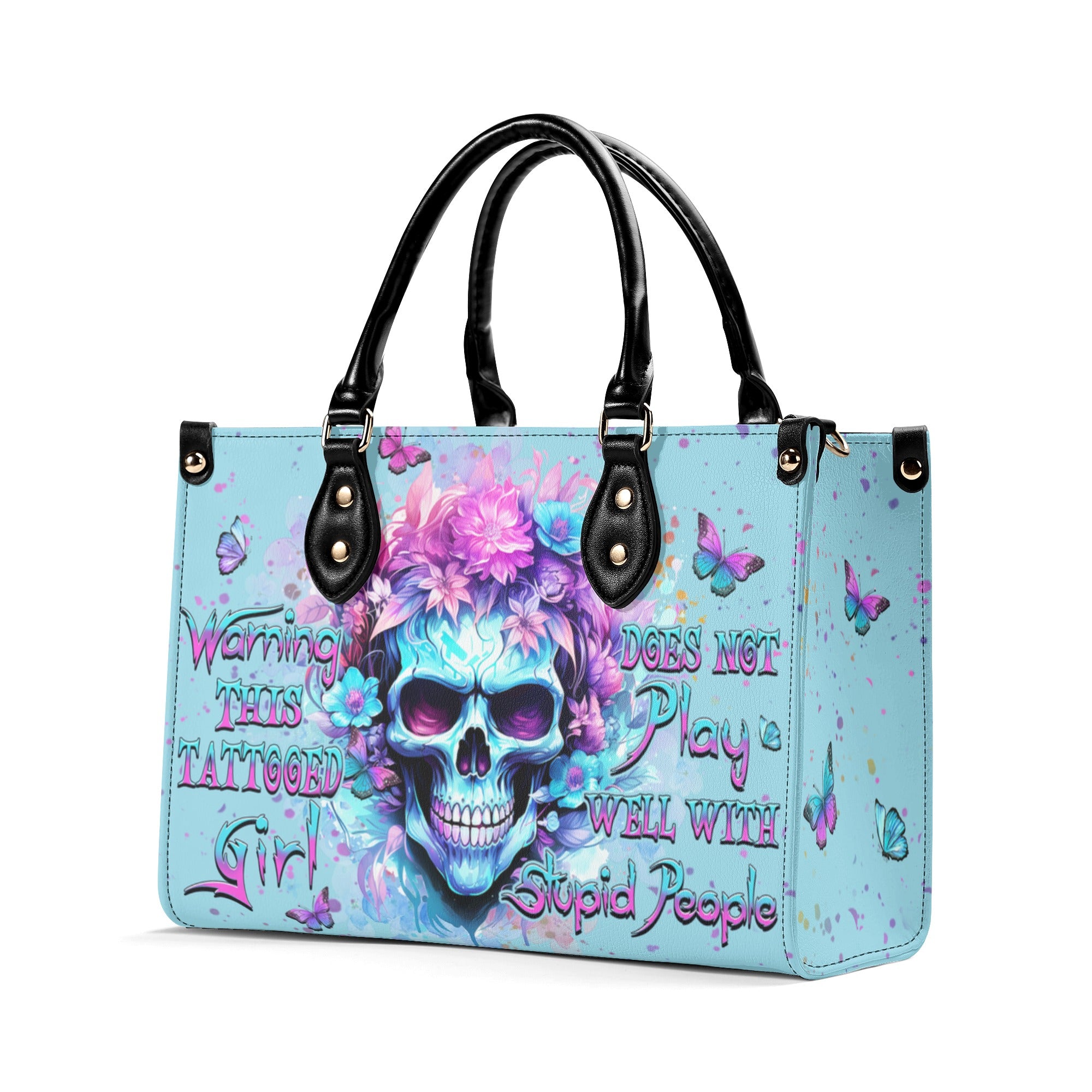 WARNING THIS TATTOOED GIRL LEATHER HANDBAG - YHHN2810244