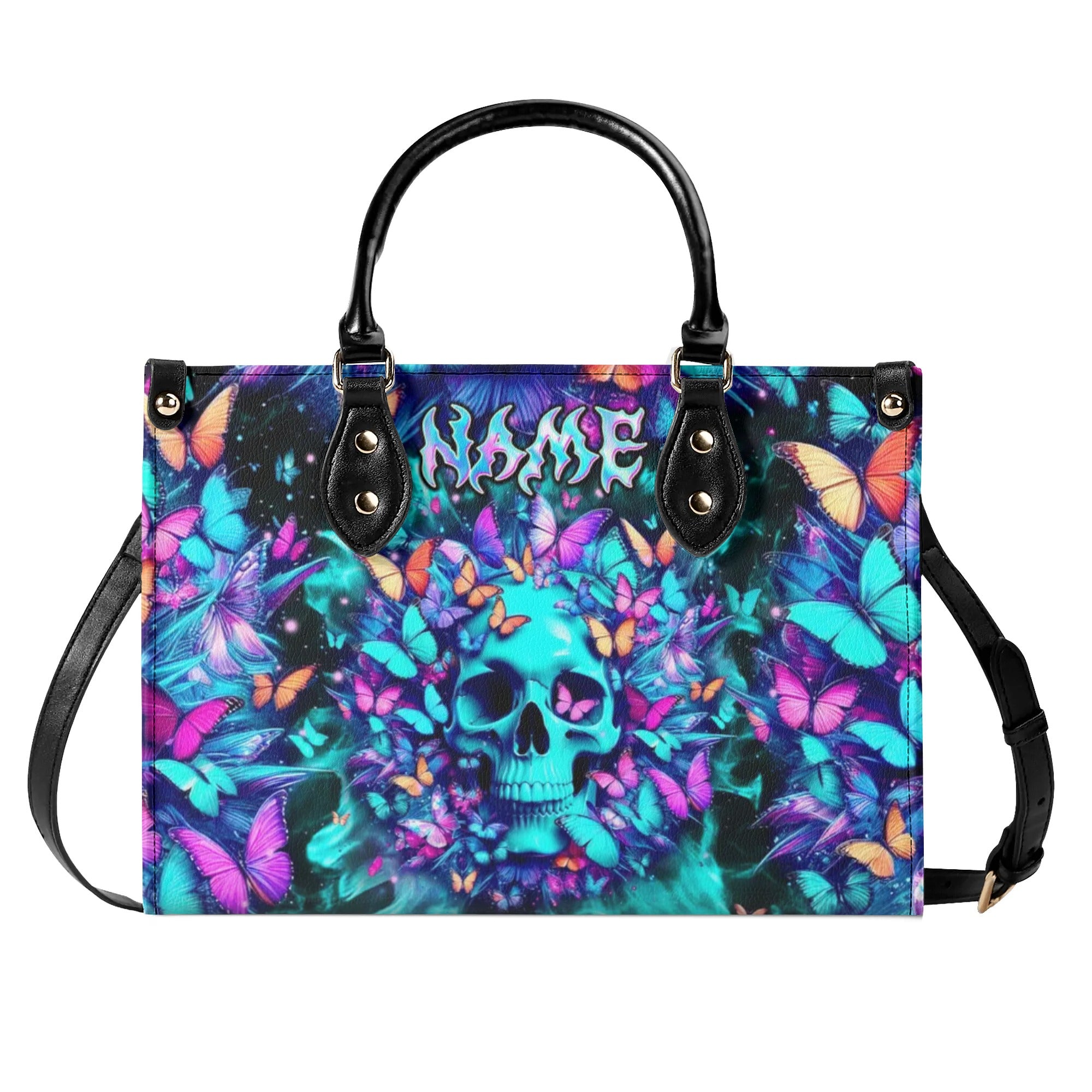 SKULL BUTTERFLY LEATHER HANDBAG - TLNT1608244