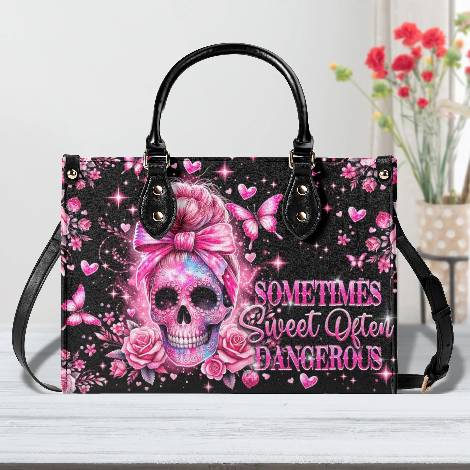 SOMETIMES SWEET OFTEN DANGEROUS LEATHER HANDBAG - TYTD1506241