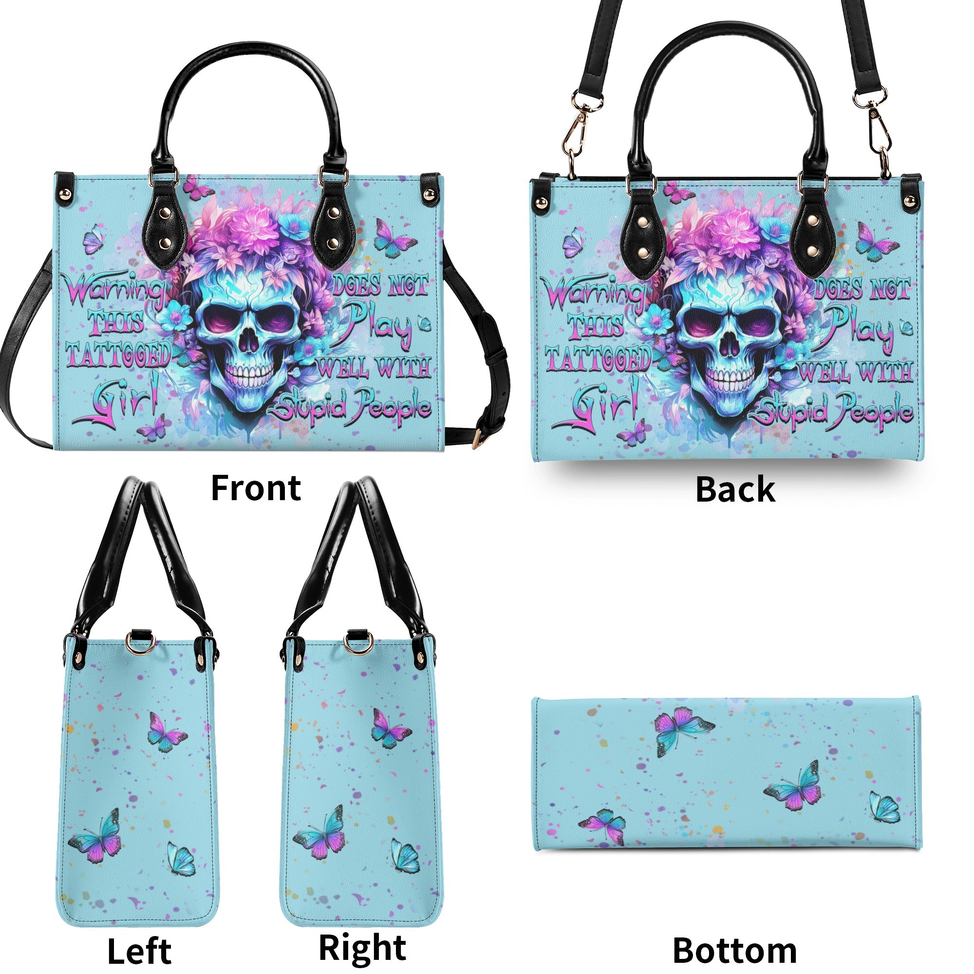 WARNING THIS TATTOOED GIRL LEATHER HANDBAG - YHHN2810244