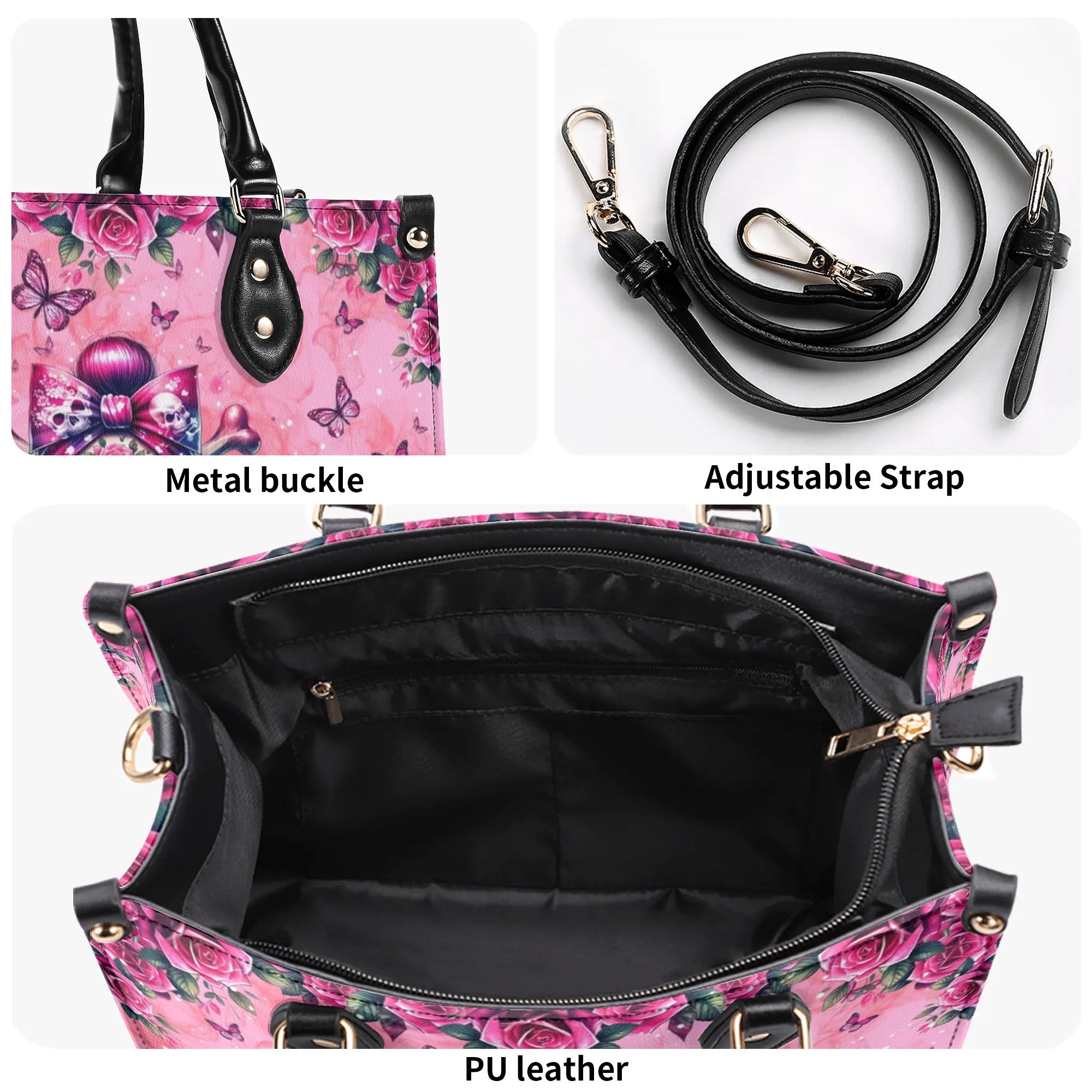 JUDGE ME WHEN MADLY SKULL MESSY BUN LEATHER HANDBAG - TLPQ0407241