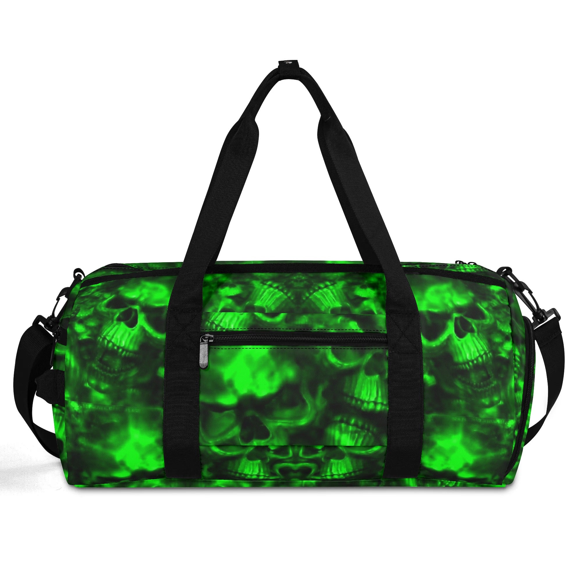 GREEN FIRE SKULL TRAVEL BAG - YHHN1208254