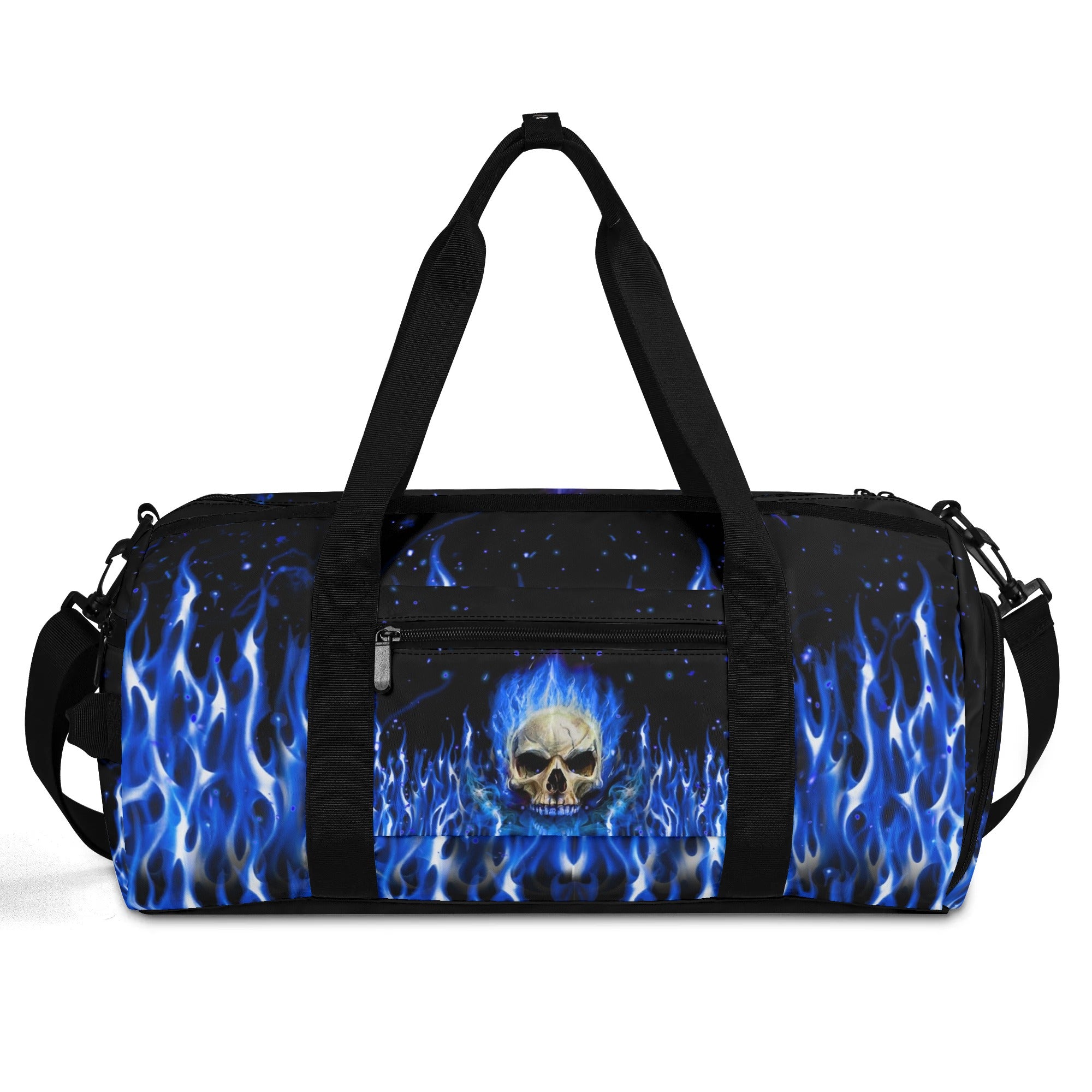 BLUE FIRE SKULL TRAVEL BAG - YHHG1208254