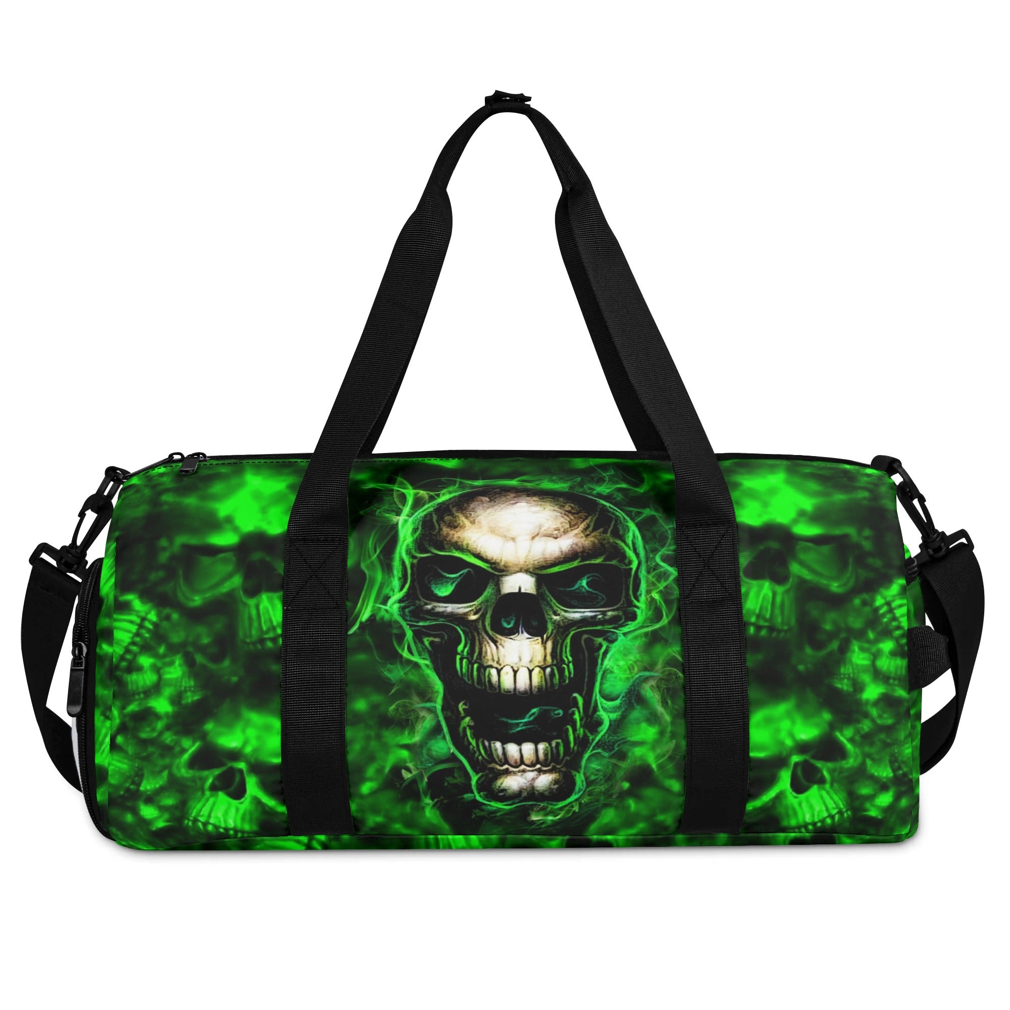 GREEN FIRE SKULL TRAVEL BAG - YHHN1208254