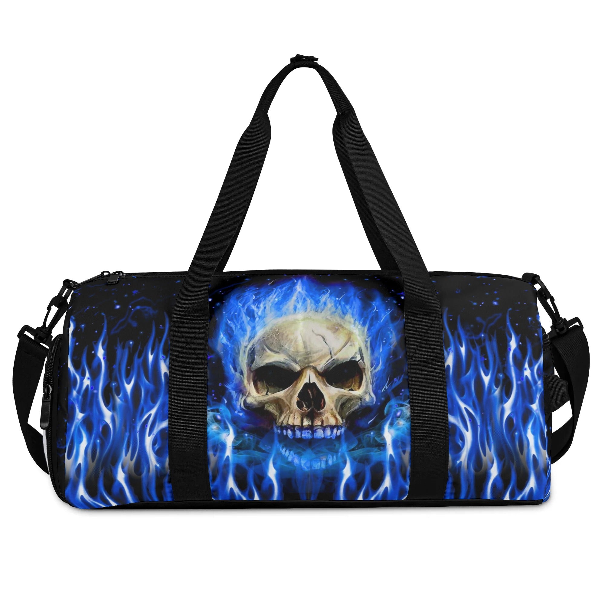 BLUE FIRE SKULL TRAVEL BAG - YHHG1208254
