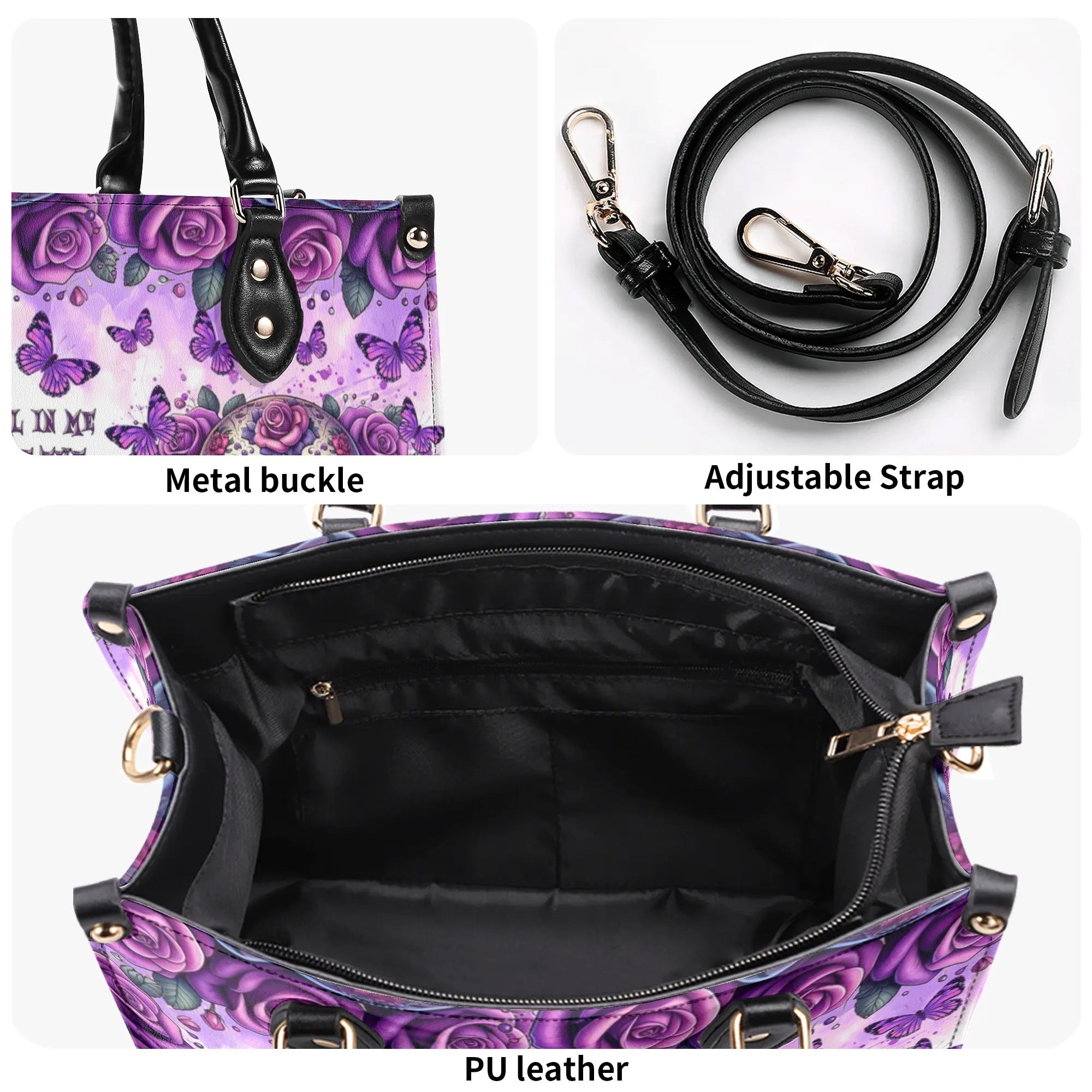 SUGAR SKULL ROSE LEATHER HANDBAG  - TLTR0810245