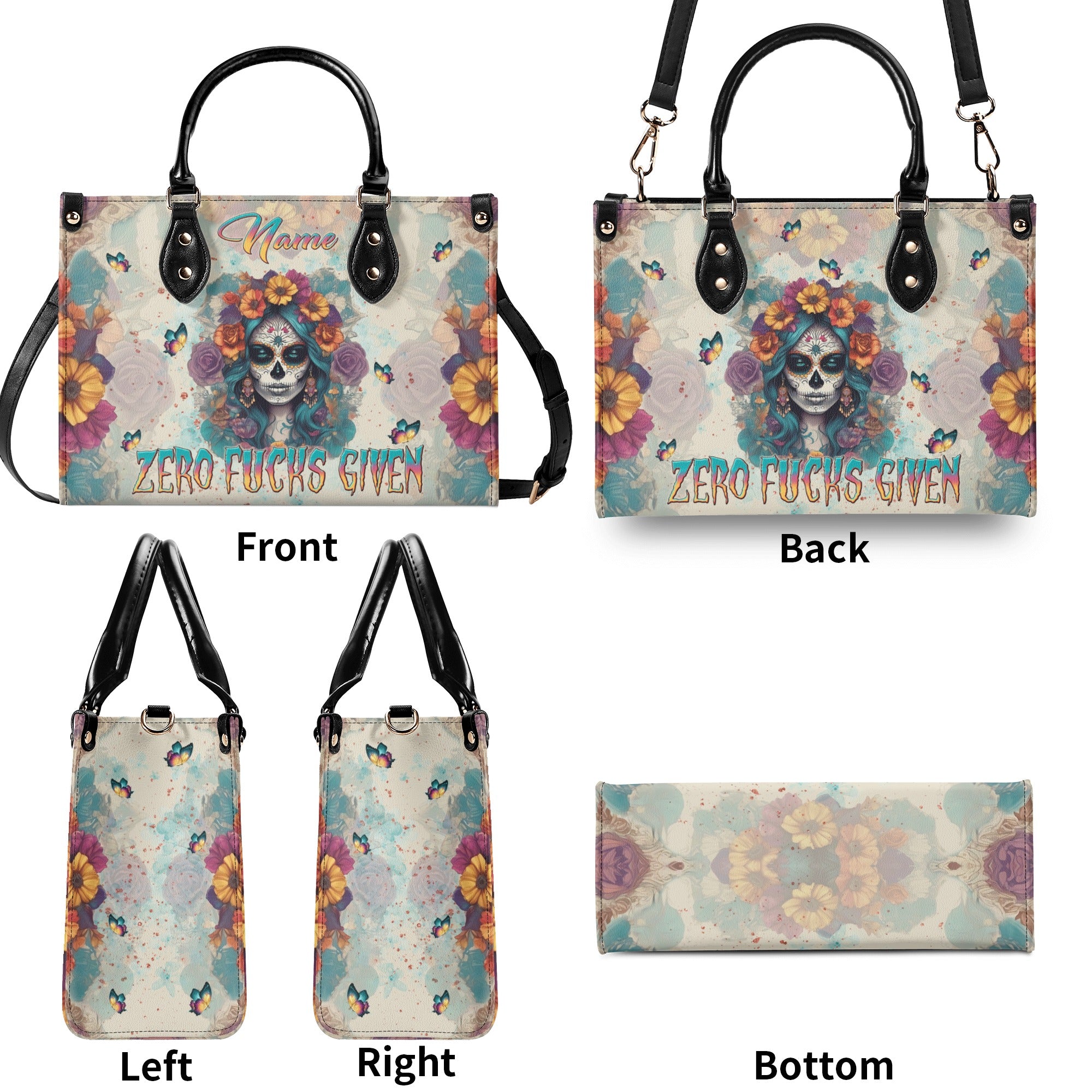 ZERO F GIVEN SUGAR SUGAR SKULL LEATHER HANDBAG  - TLNT2510245