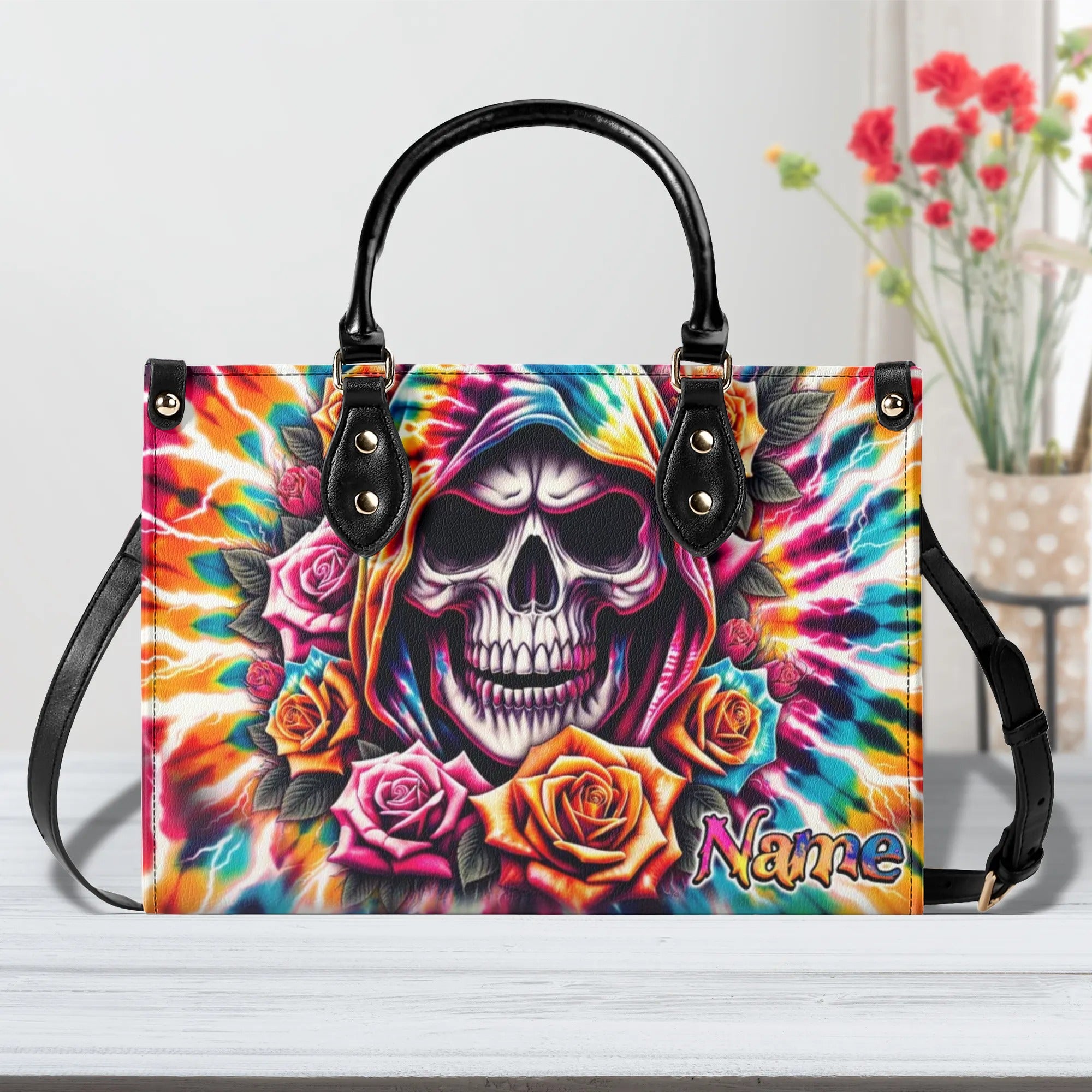 REAPER ROSE TIE DYE LEATHER HANDBAG - TLNZ0107242