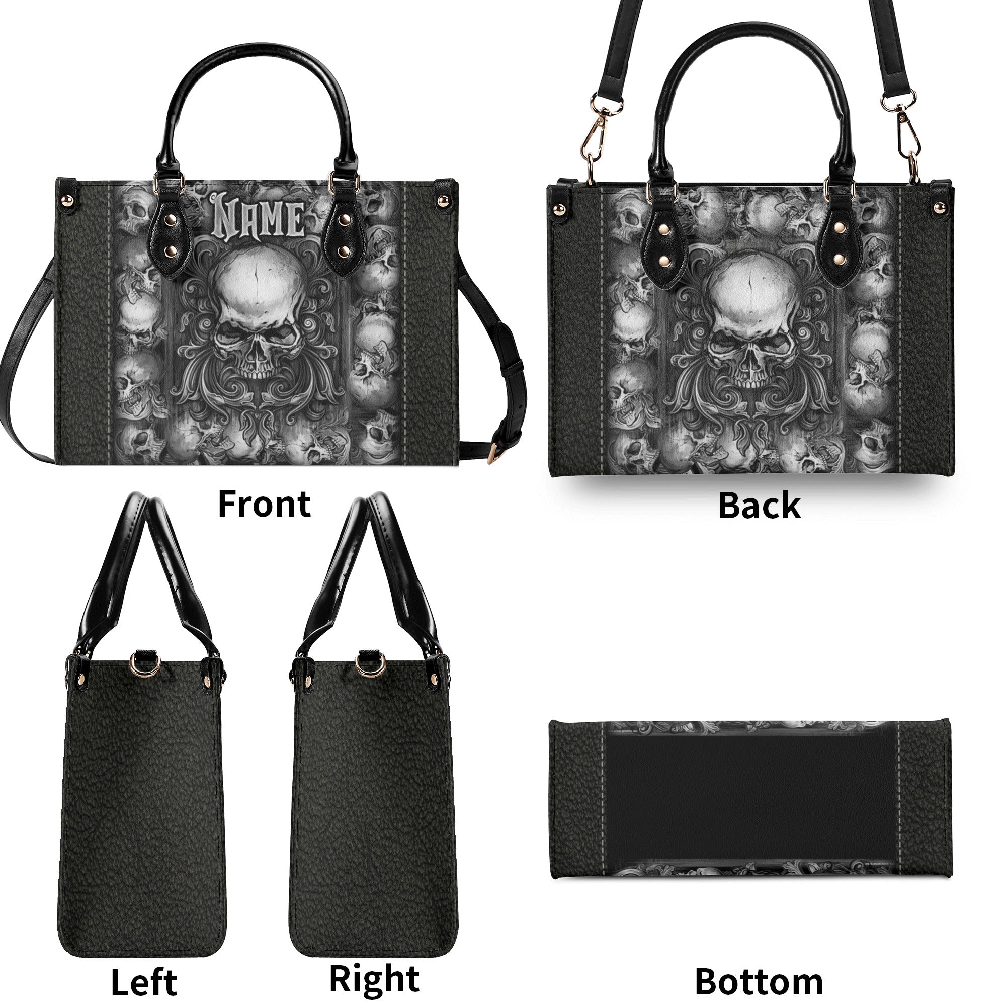 SKULL ART LEATHER HANDBAG - TLNZ3010244