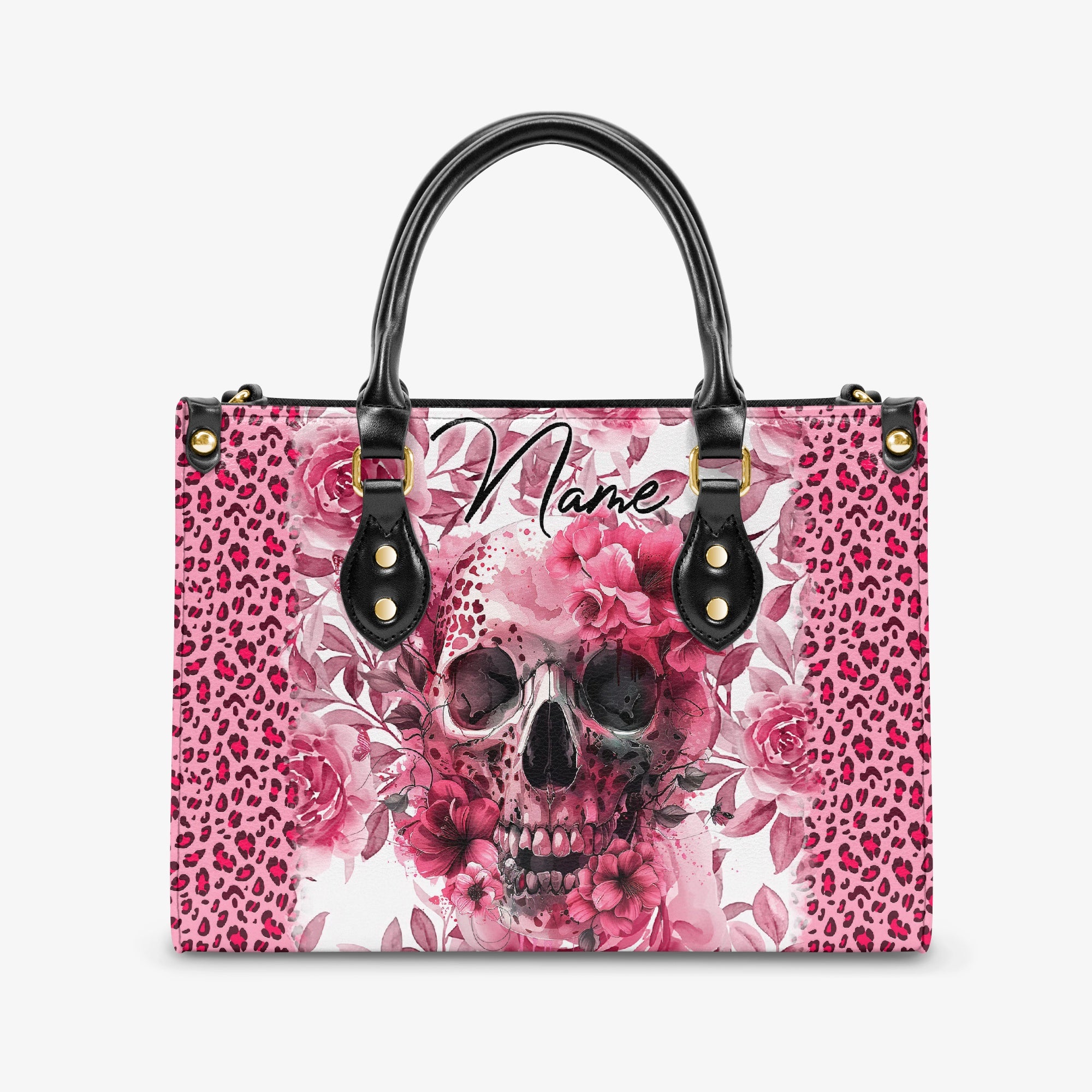 SKULL LEOPARD LEATHER HANDBAG - TYTM0404241