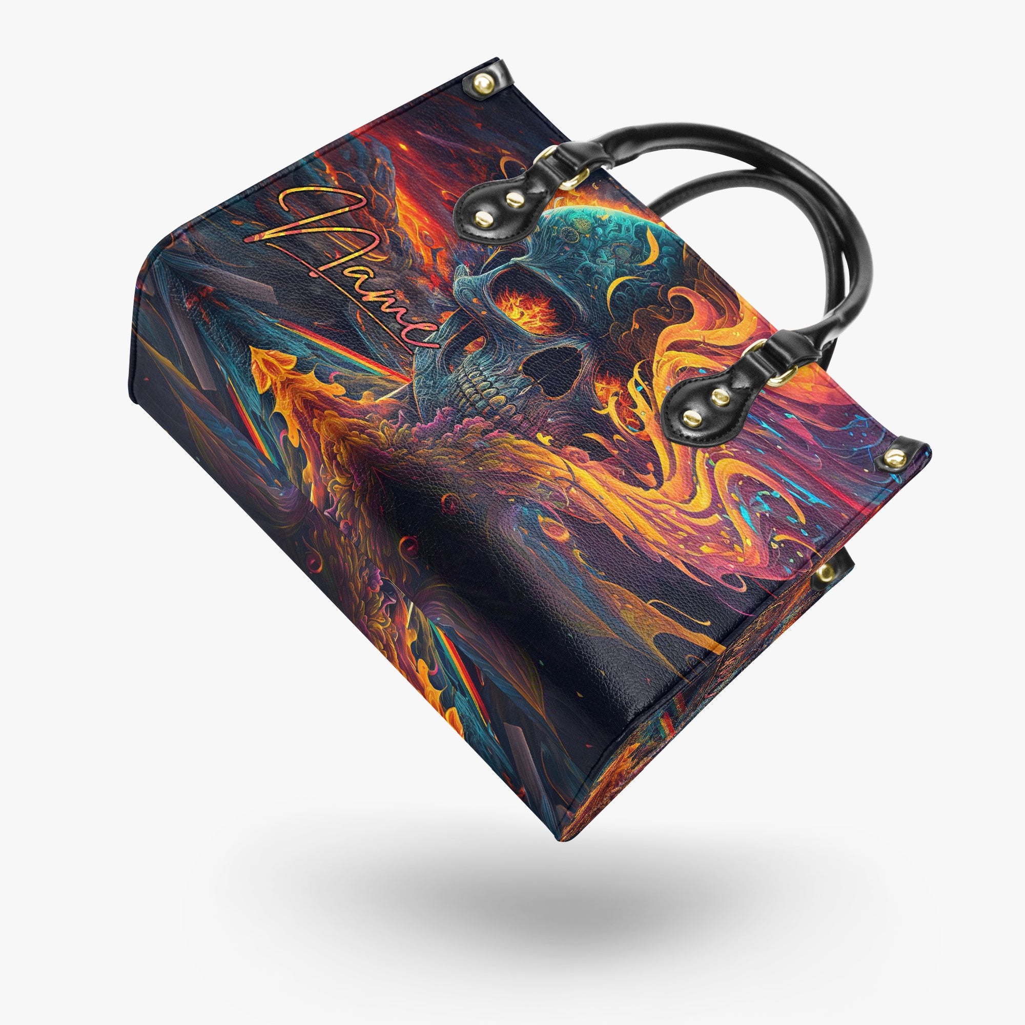 SKULL ON FIRE LEATHER HANDBAG - TYTM0204244