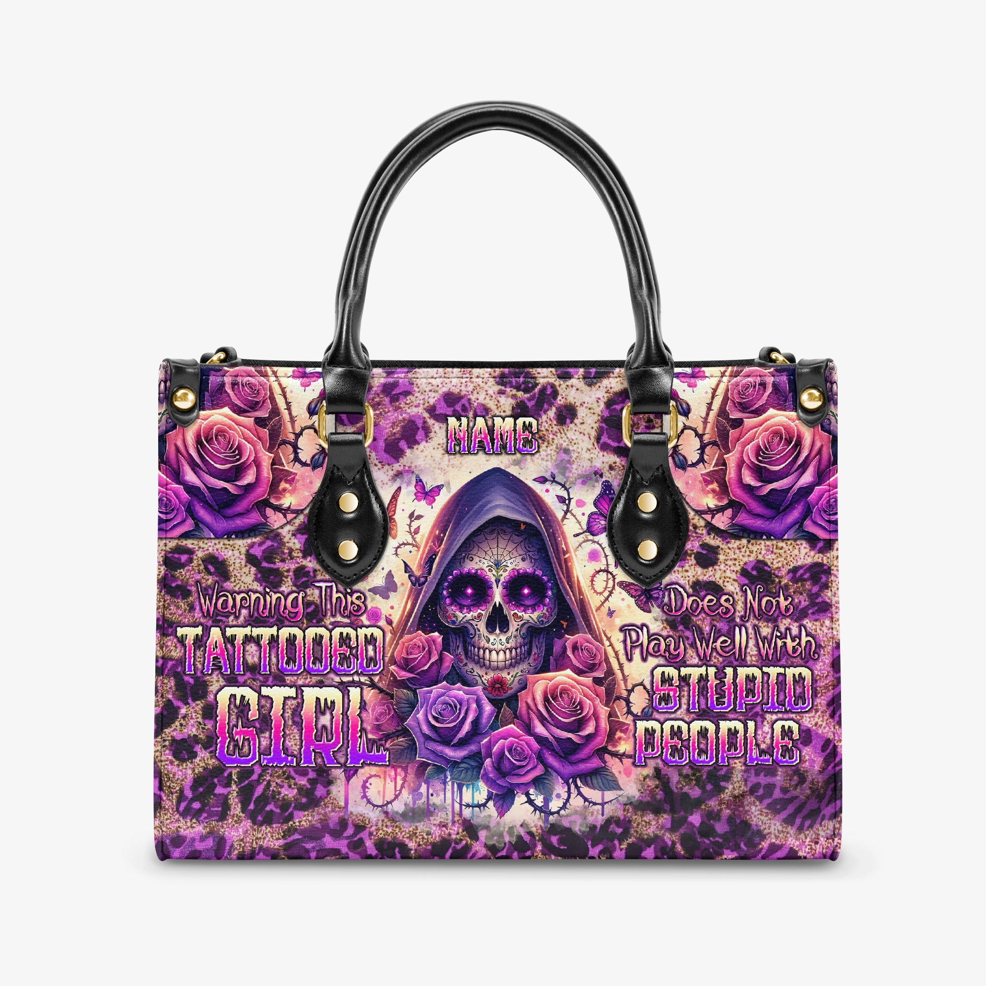 WARNING THIS TATTOOED GIRL LEATHER HANDBAG - TLTW0104241