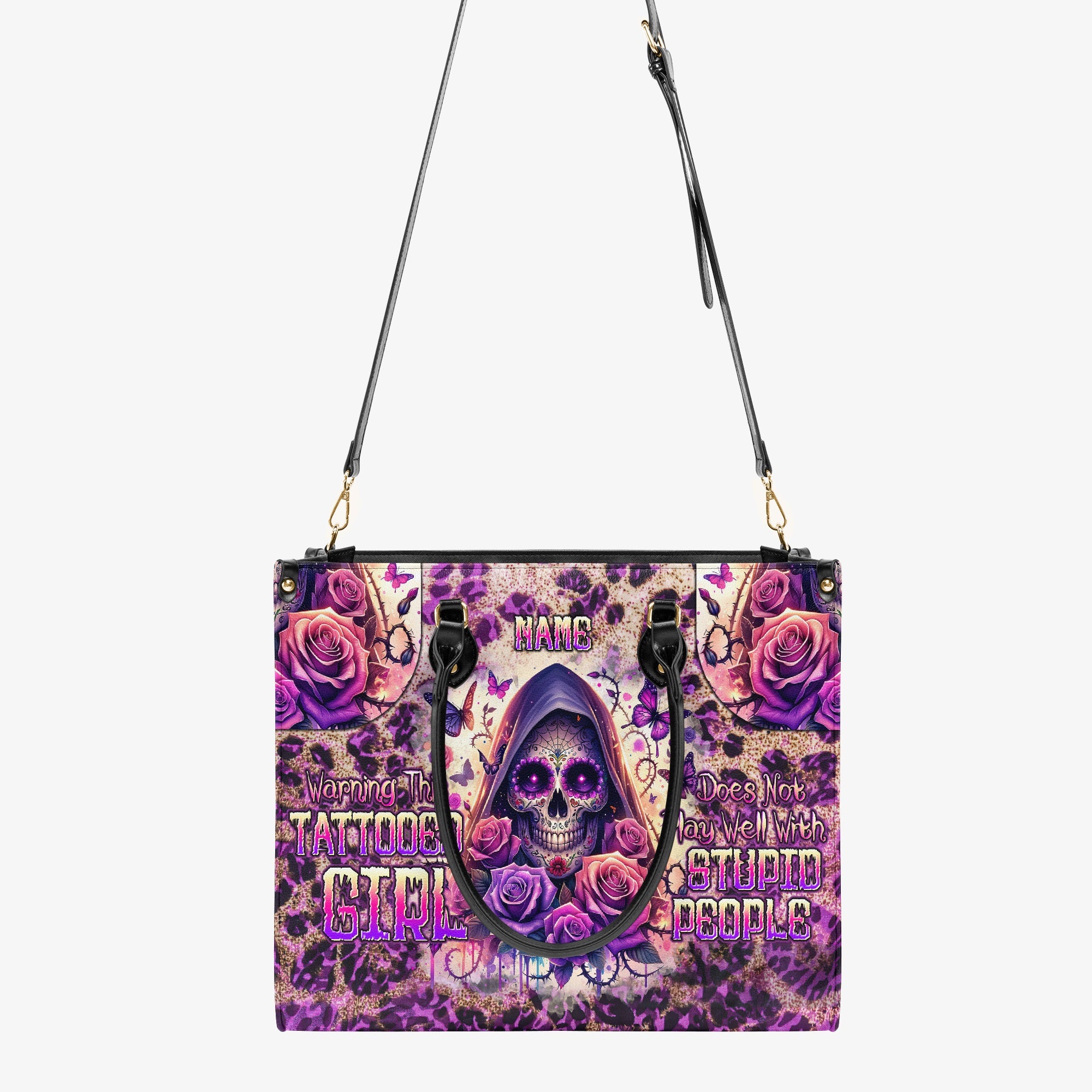 WARNING THIS TATTOOED GIRL LEATHER HANDBAG - TLTW0104241