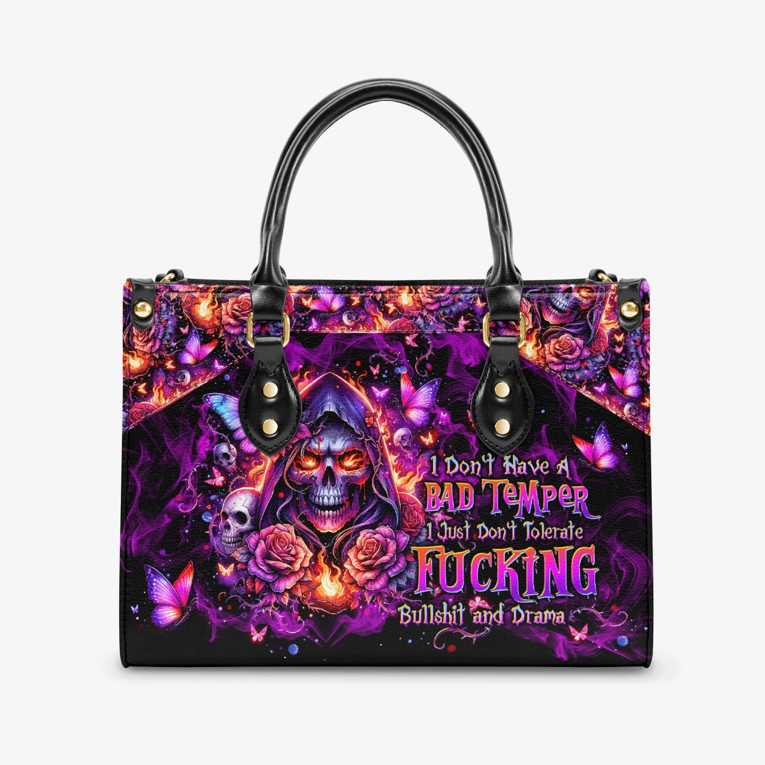 I DON'T HAVE A BAD TEMPER REAPER LEATHER HANDBAG - TLTW0404242