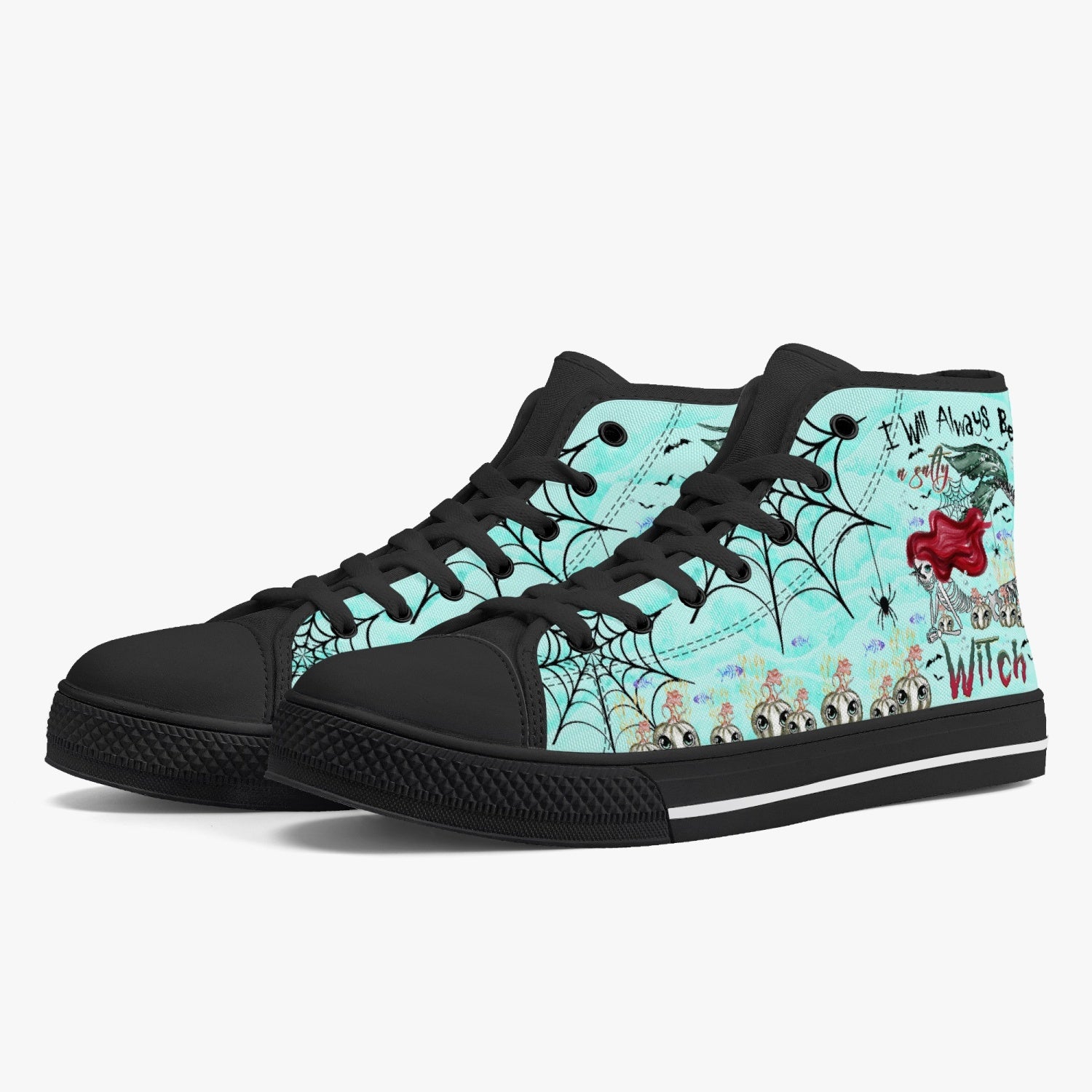 SALTY WITCH MERMAID HALLOWEEN HIGH TOP CANVAS SHOES - TLTR2808236