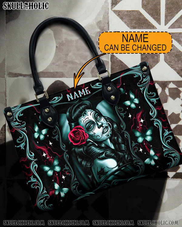 SKULL LADY ROSE LEATHER HANDBAG - YHDU0301255