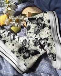 KARMA FAIRY SKULL BUTTERFLY HIGH TOP CANVAS SHOES - TLNO2308242